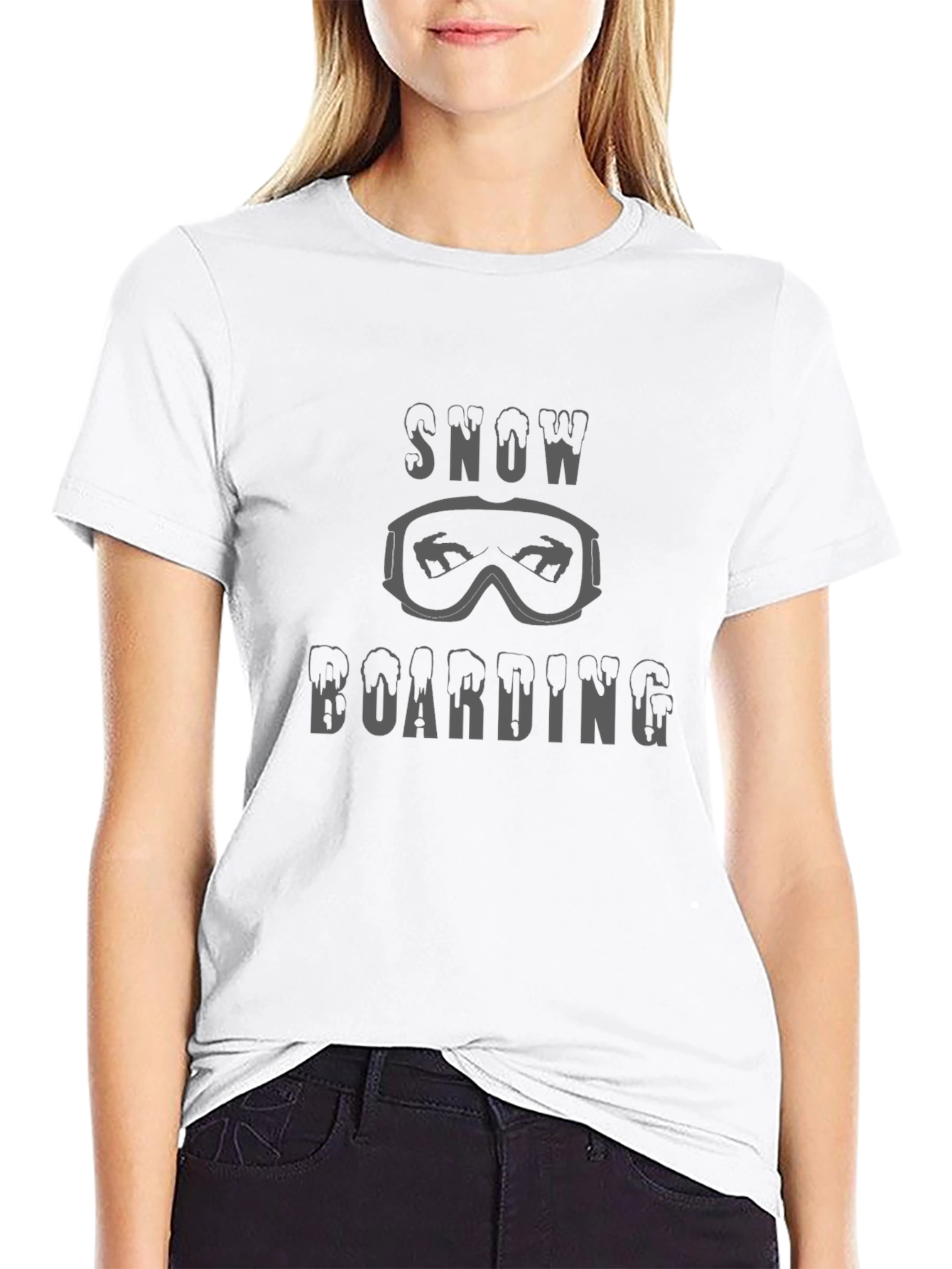 Snowboarding T-Shirt: Goggles & Melt Font