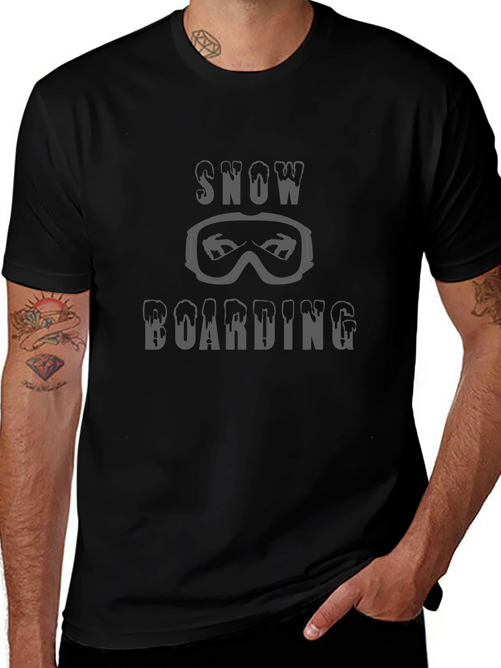 Snowboarding T-Shirt: Goggles & Melt Font