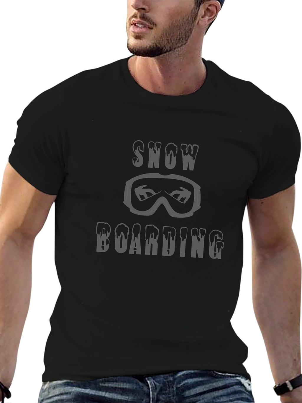Snowboarding T-Shirt: Goggles & Melt Font