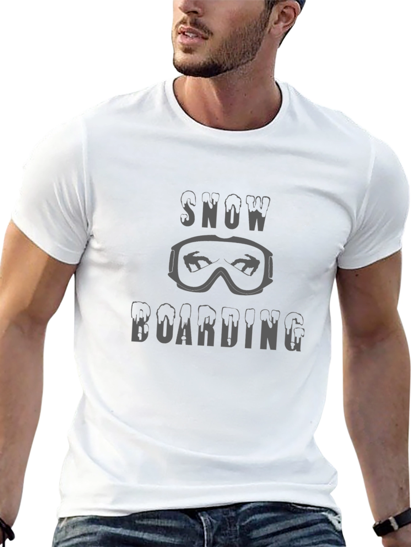 Snowboarding T-Shirt: Goggles & Melt Font