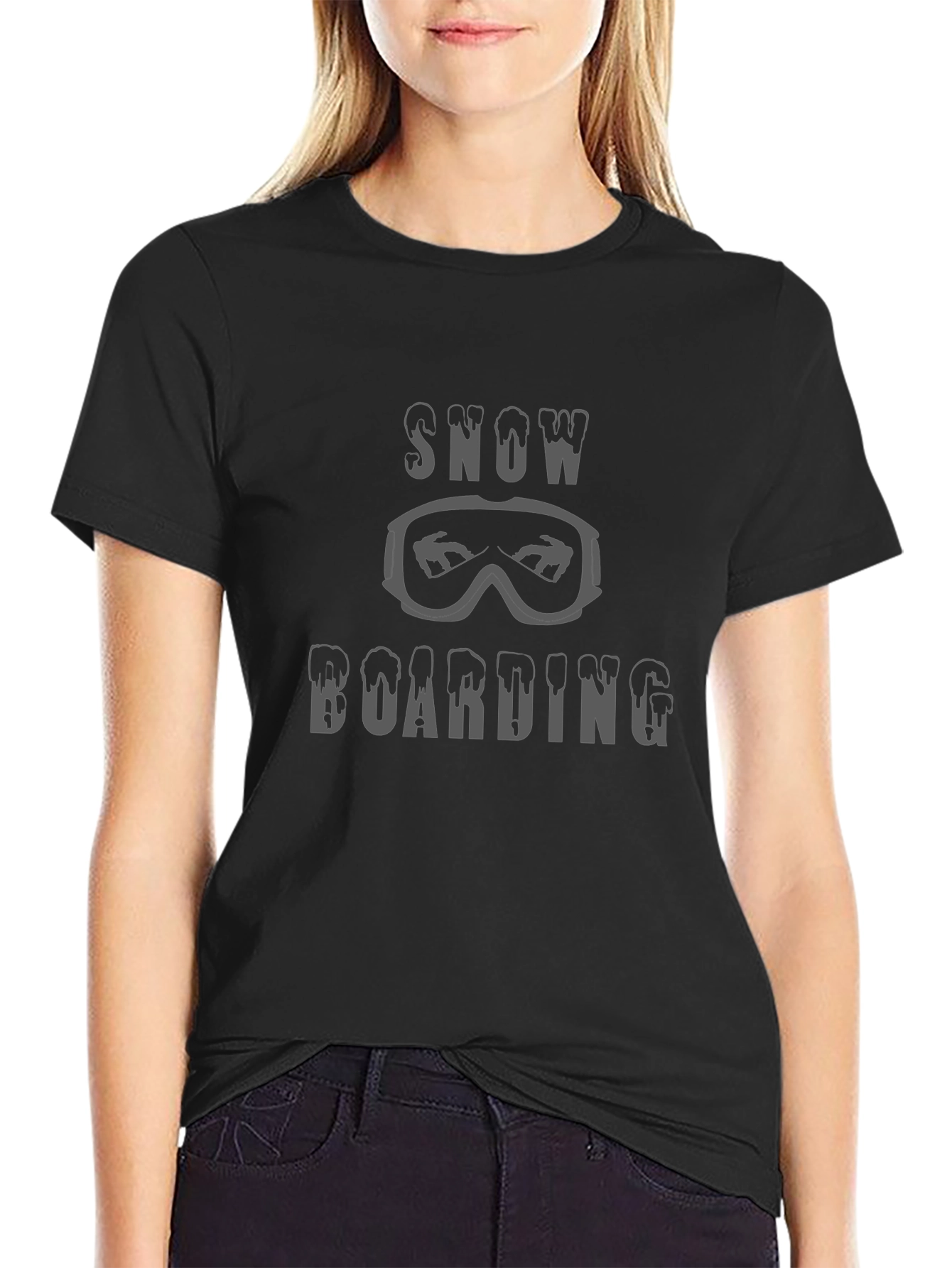 Snowboarding T-Shirt: Goggles & Melt Font