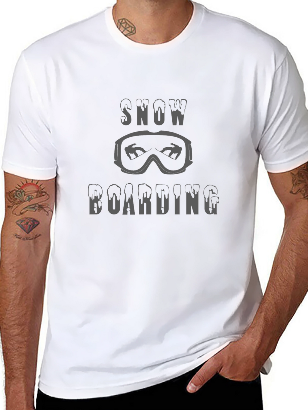 Snowboarding T-Shirt: Goggles & Melt Font
