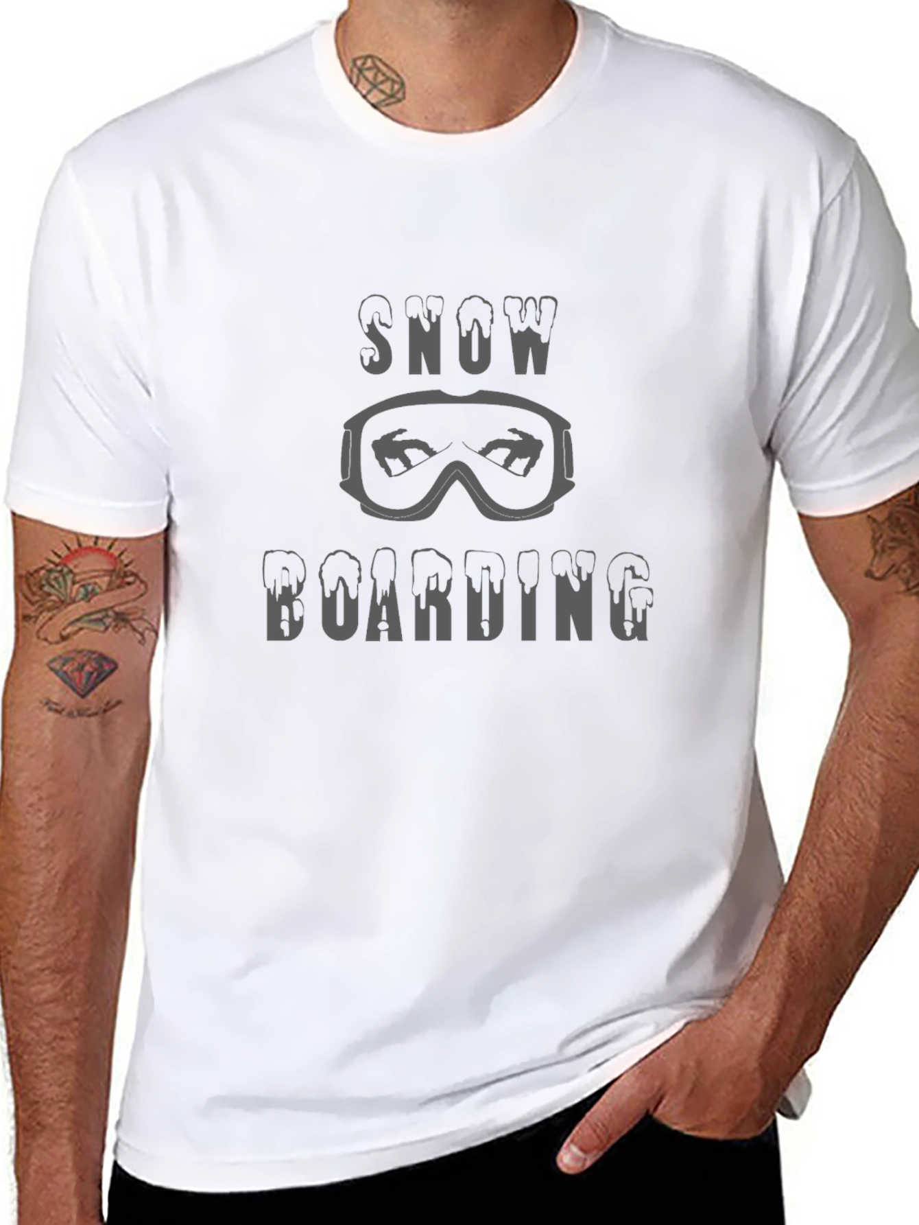 Snowboarding T-Shirt: Goggles & Melt Font