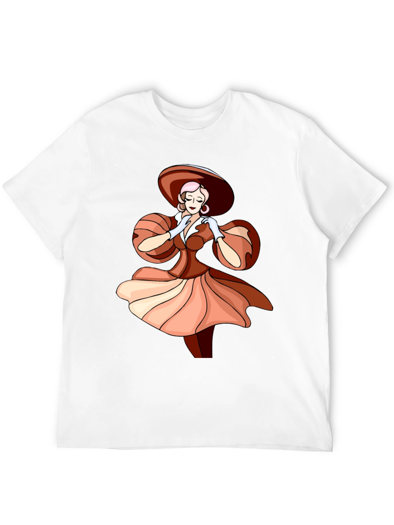 Vintage Lady Graphic Tee - Elegant Style