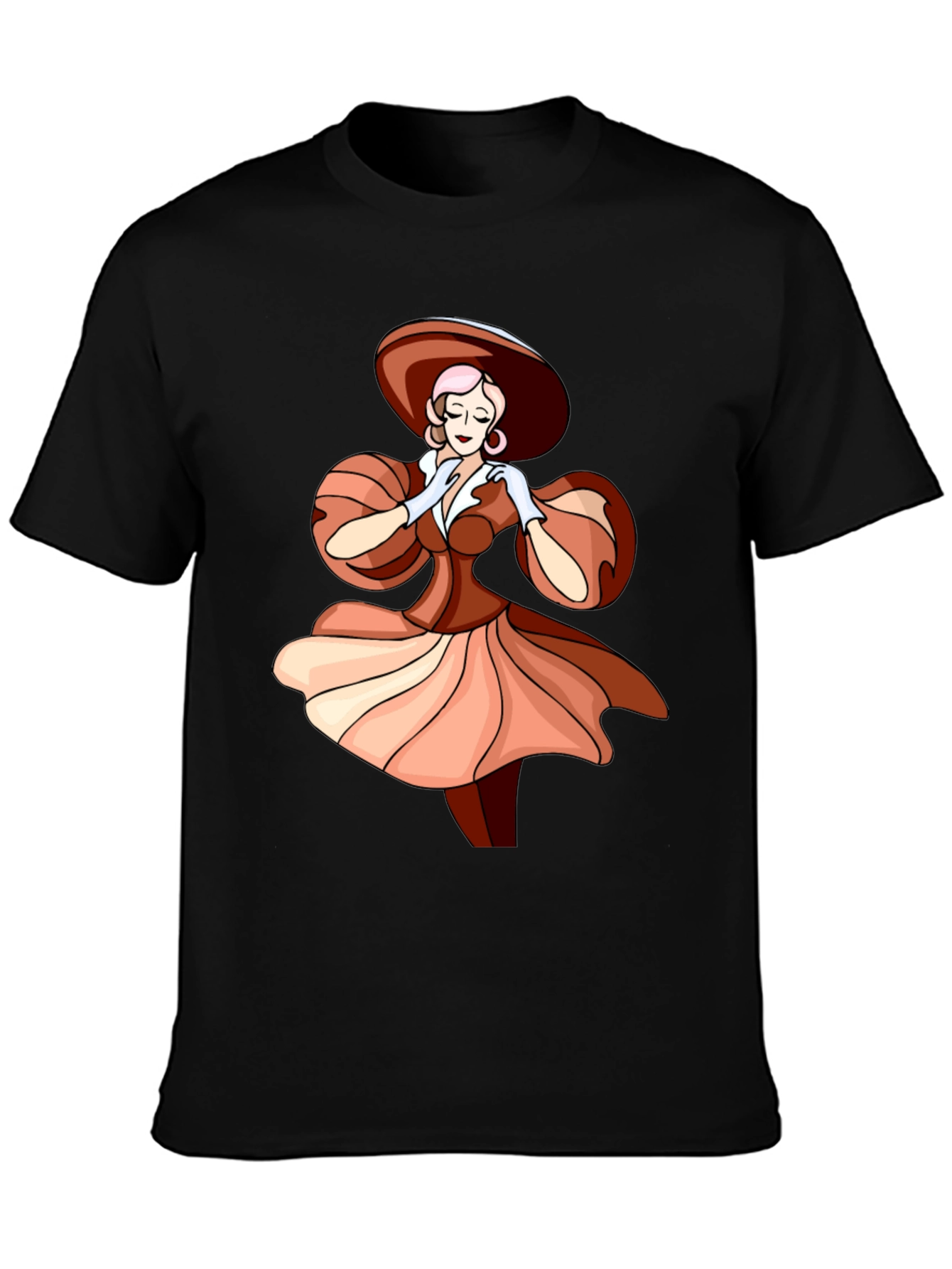 Vintage Lady Graphic Tee - Elegant Style