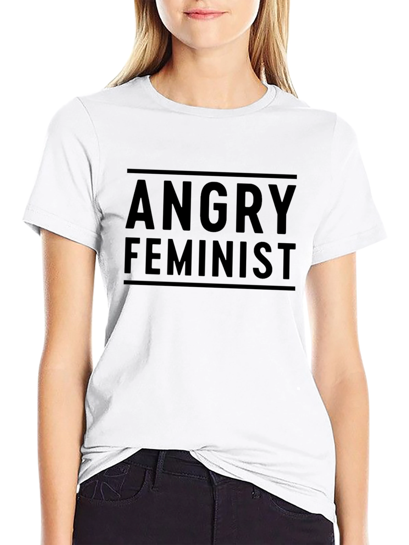 Angry Feminist Black T-Shirt