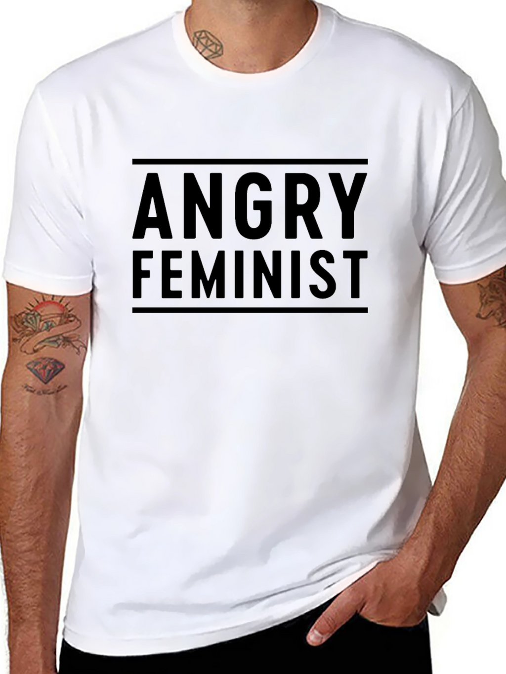 Angry Feminist Black T-Shirt