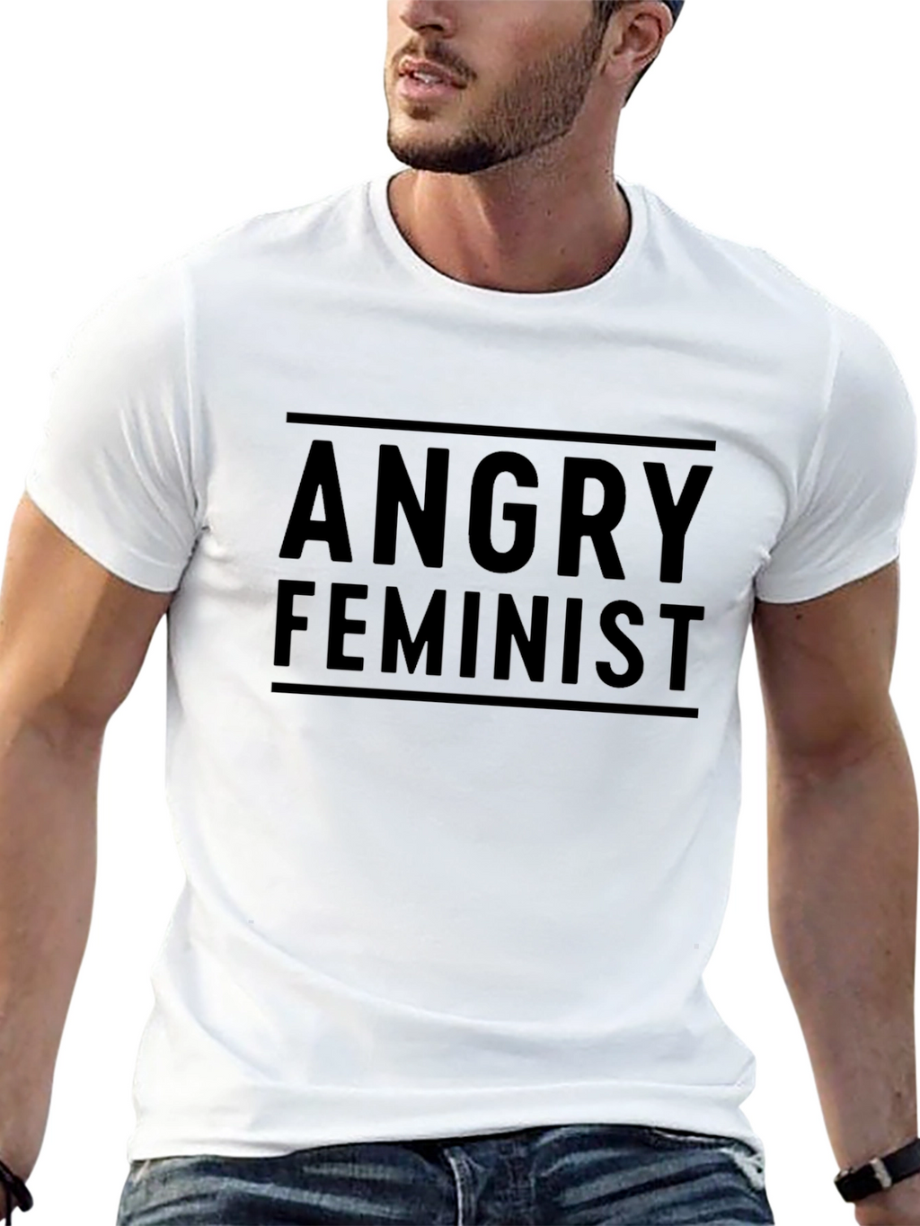 Angry Feminist Black T-Shirt
