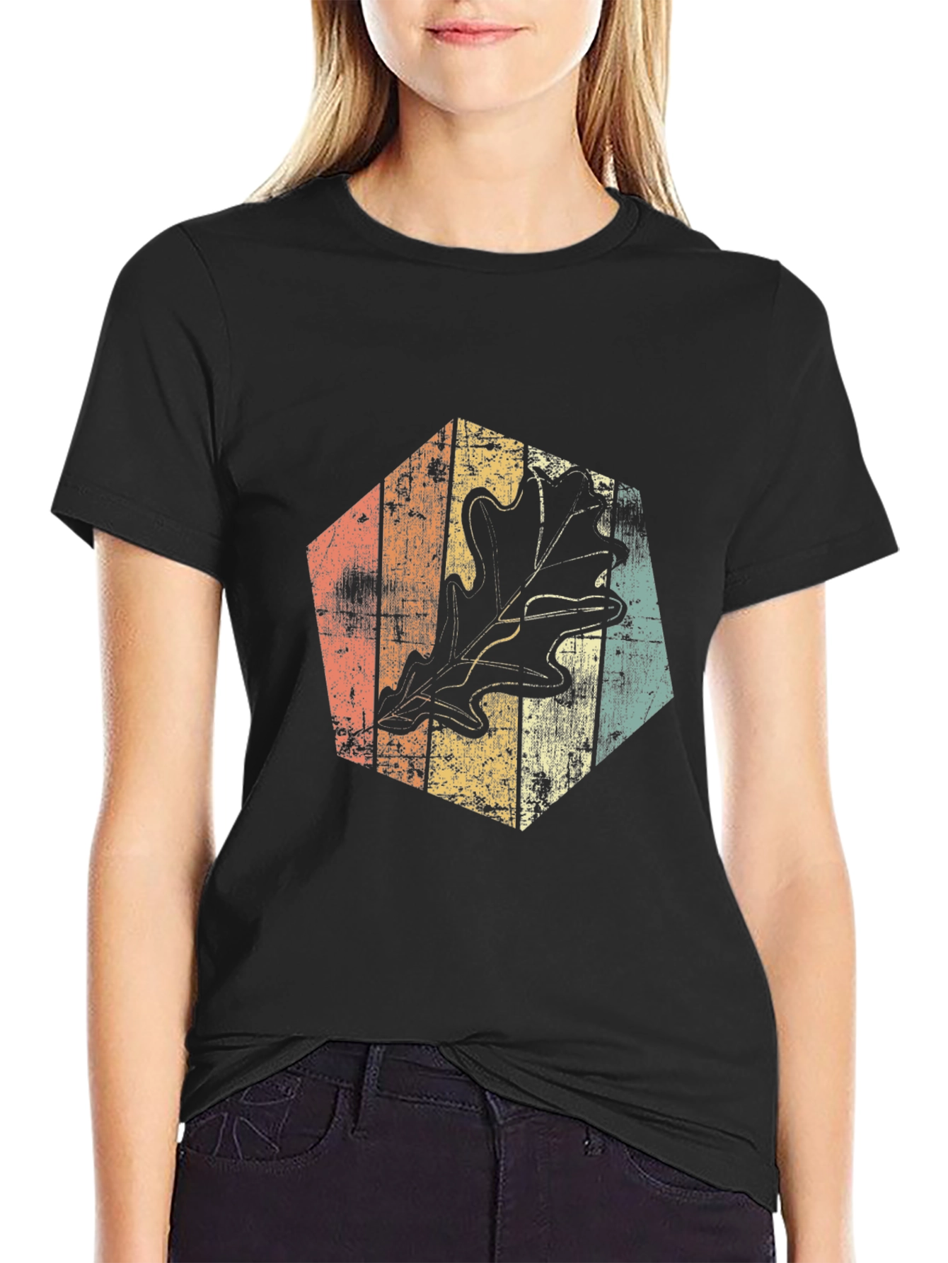 Retro Leaf Graphic Tee - Stylish Casual Wear