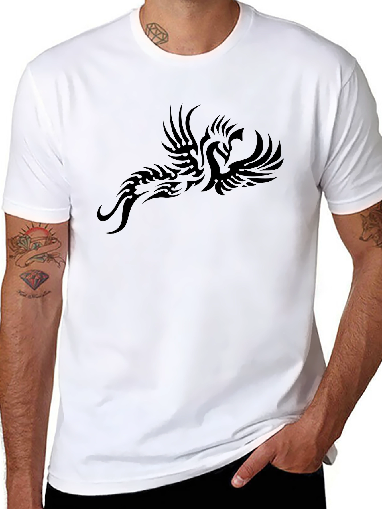 Black Phoenix Graphic Tee - Stylish Menswear