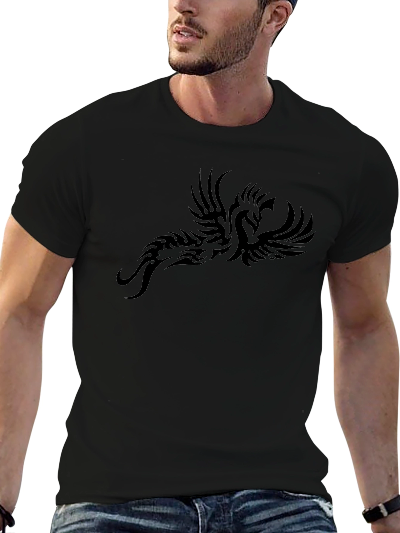 Black Phoenix Graphic Tee - Stylish Menswear
