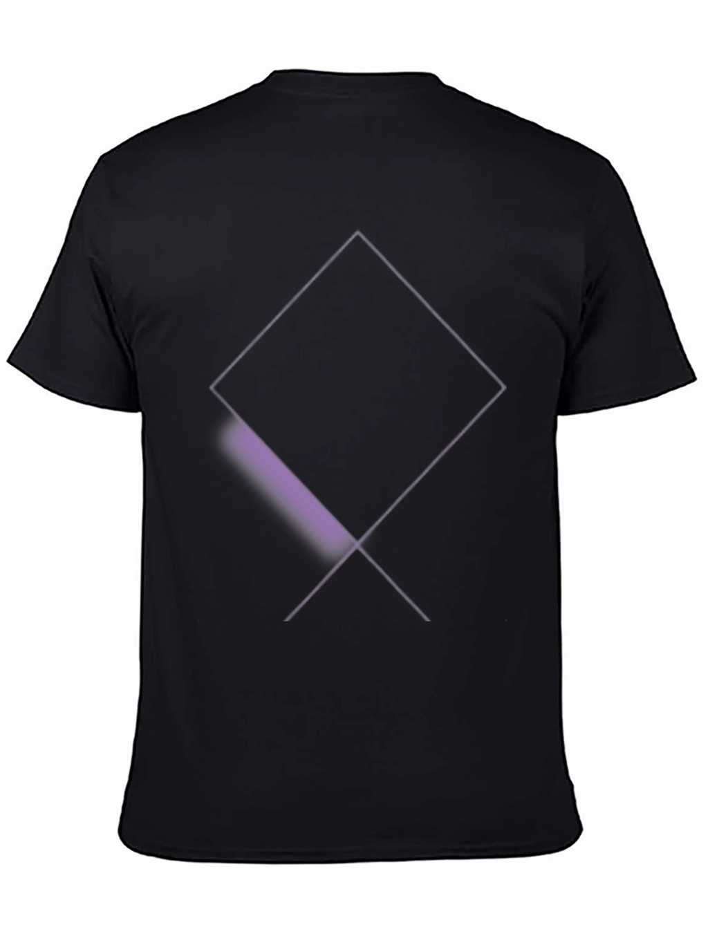 Mens Black T-Shirt with Abstract Diamond Design