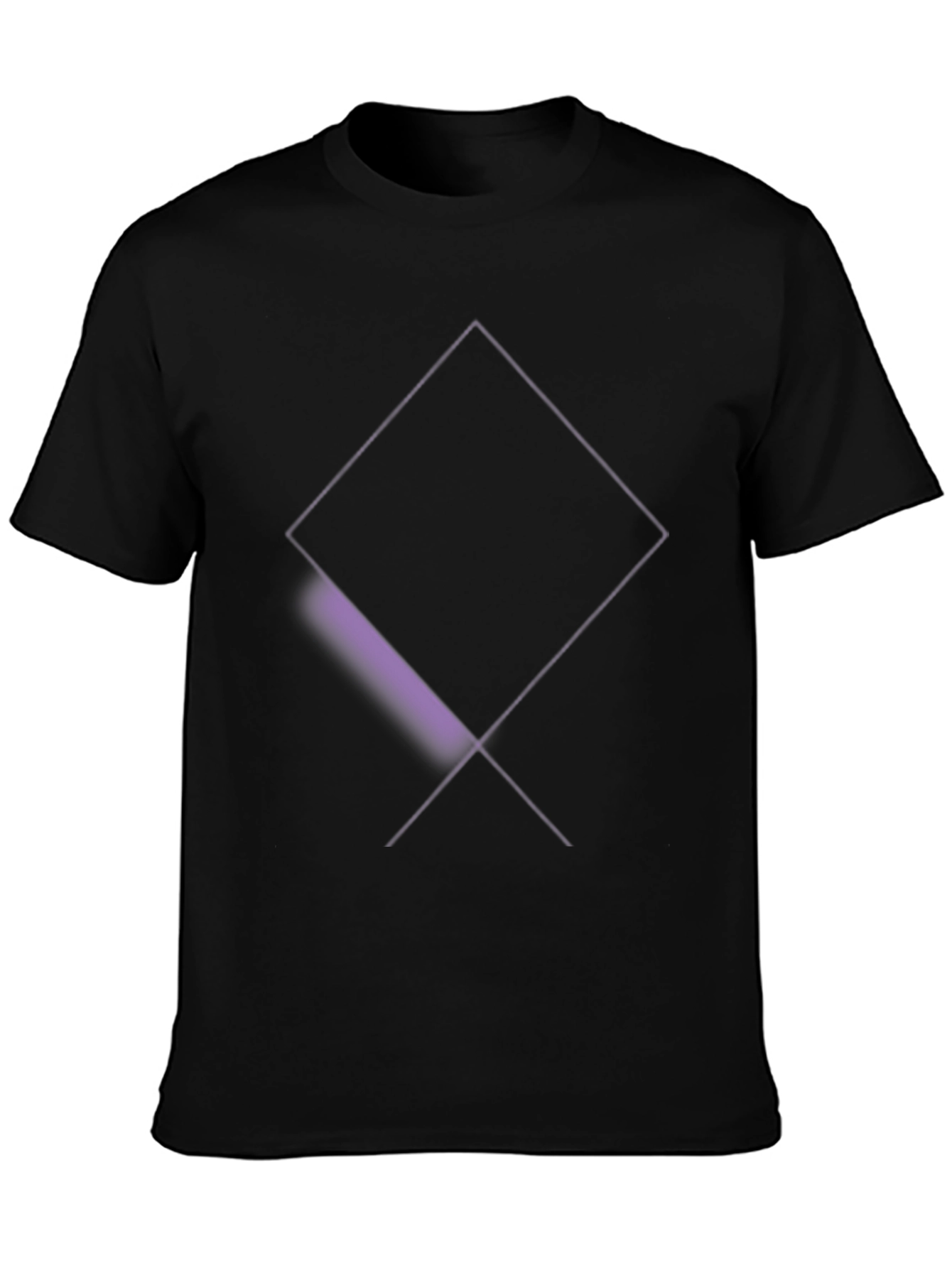 Mens Black T-Shirt with Abstract Diamond Design