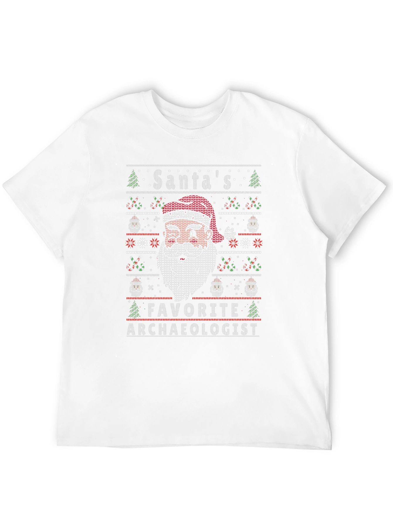 Santas Favorite Archaeologist Ugly Christmas Knit T-Shirt