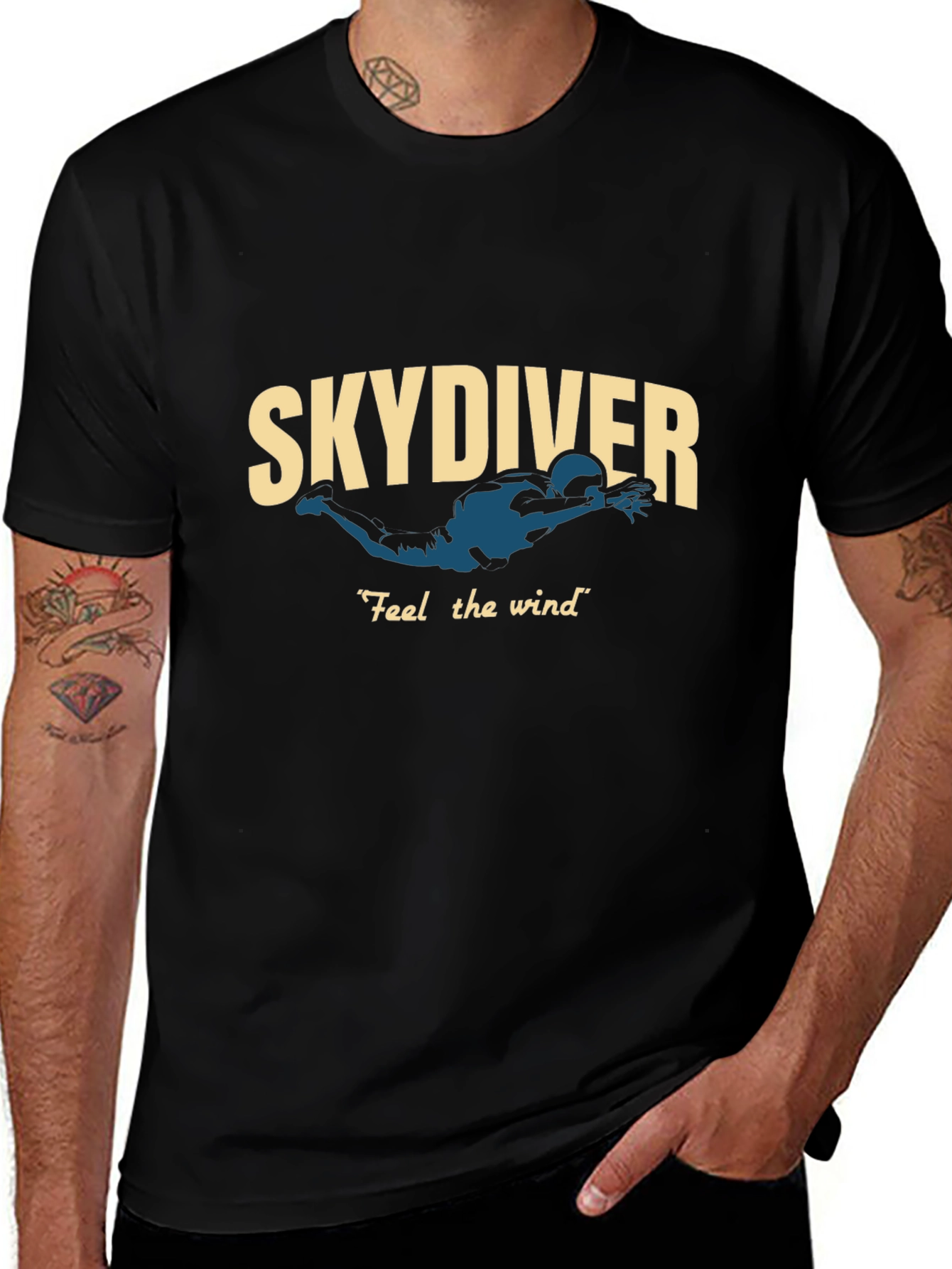 Skydiver Graphic T-Shirt - Feel the Wind