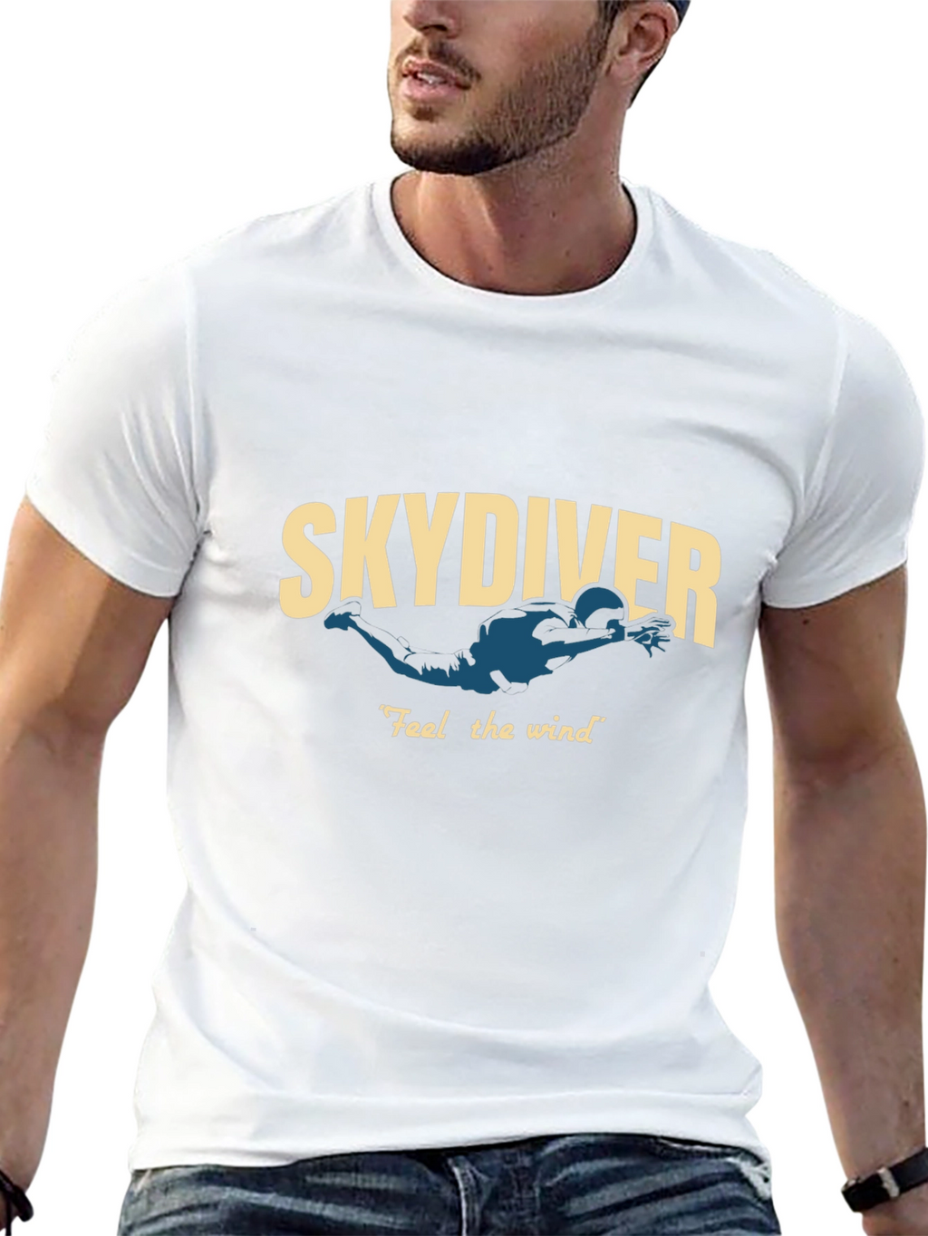 Skydiver Graphic T-Shirt - Feel the Wind