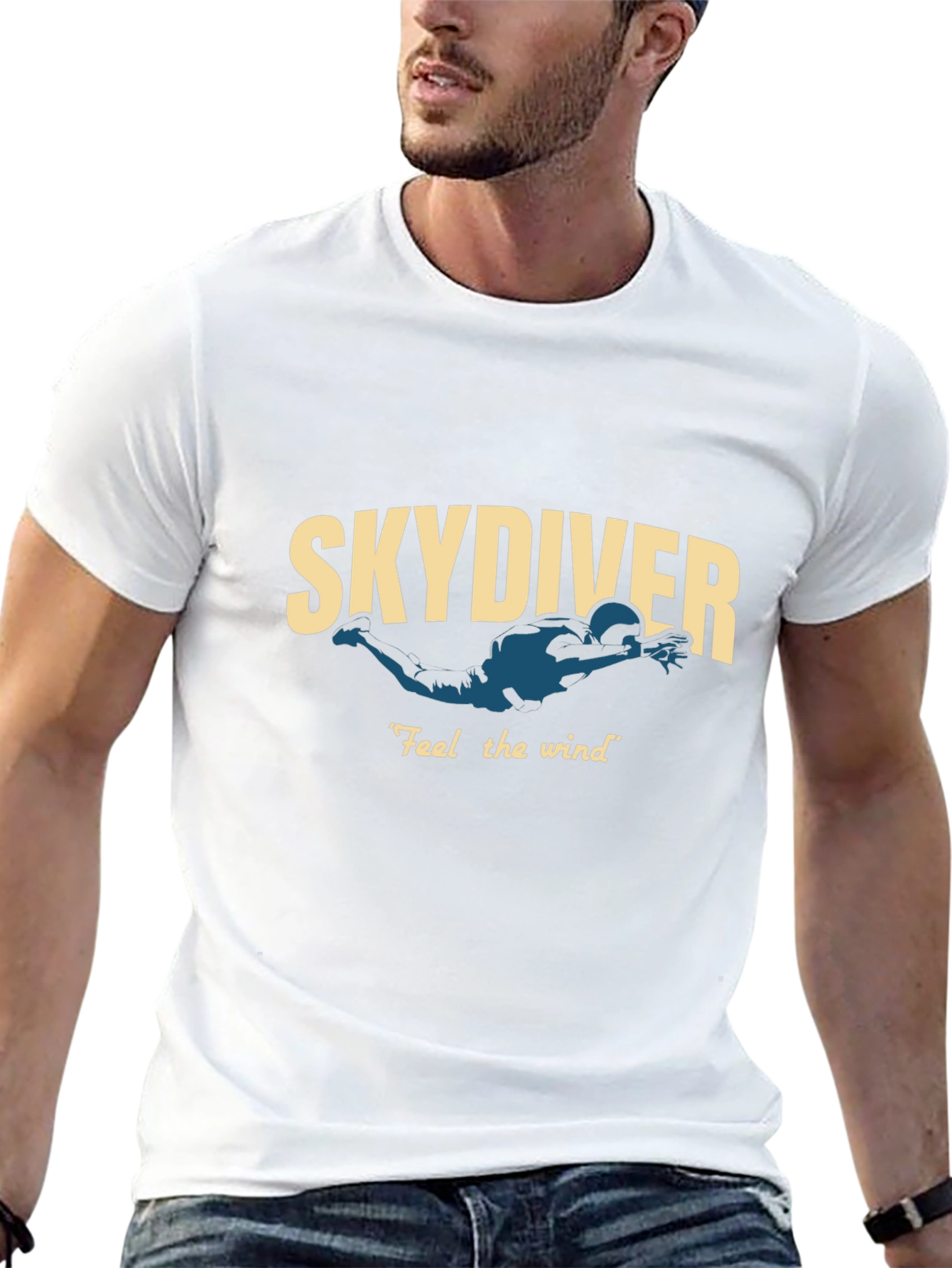 Skydiver Graphic T-Shirt - Feel the Wind