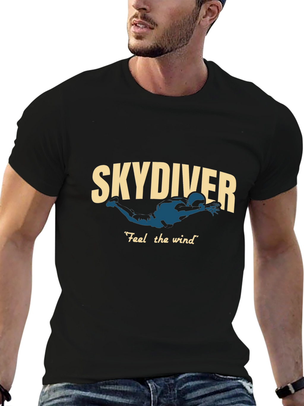 Skydiver Graphic T-Shirt - Feel the Wind