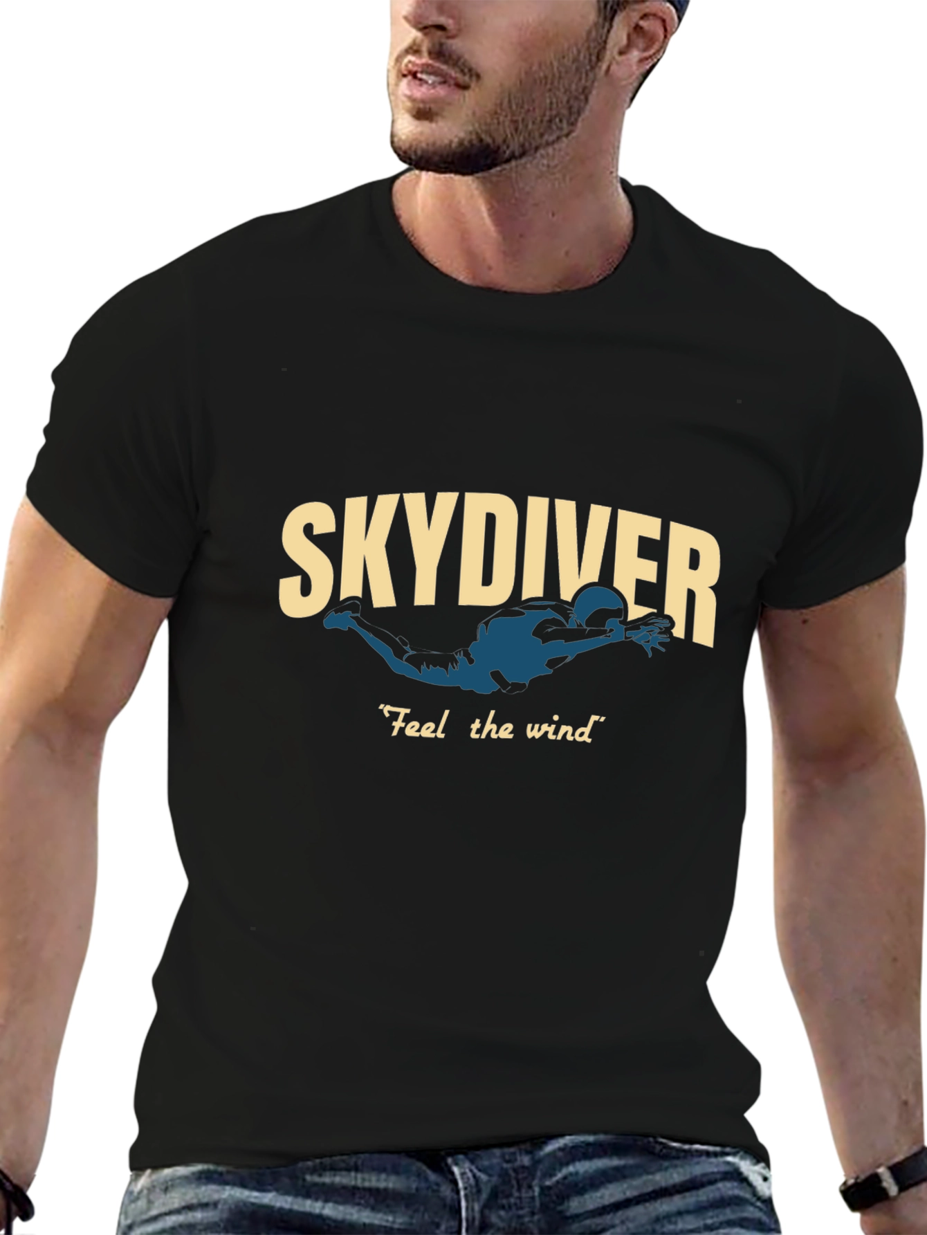 Skydiver Graphic T-Shirt - Feel the Wind