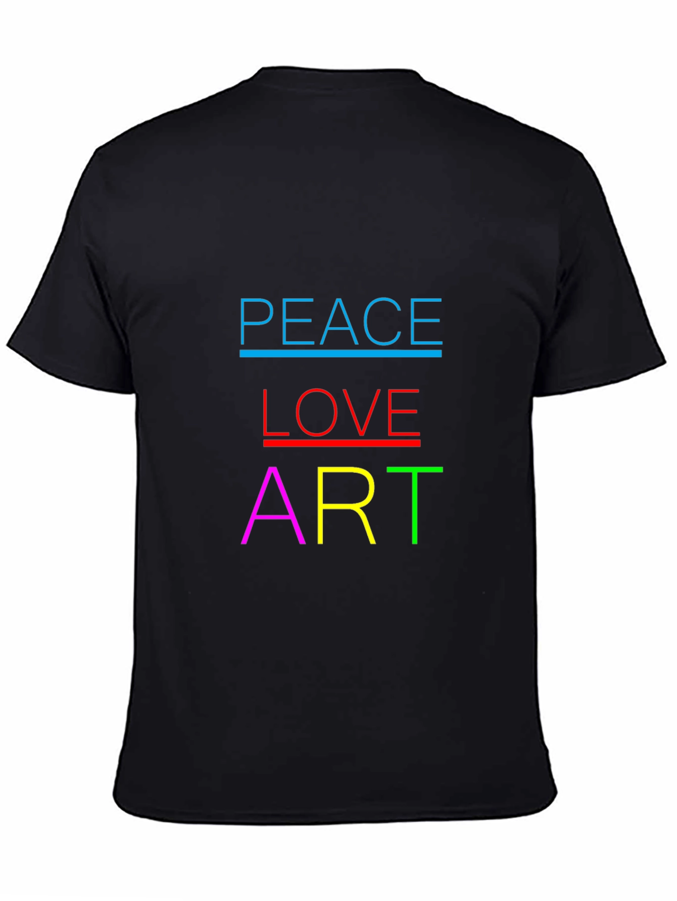 Peace Love Art T-Shirt - Colorful Design
