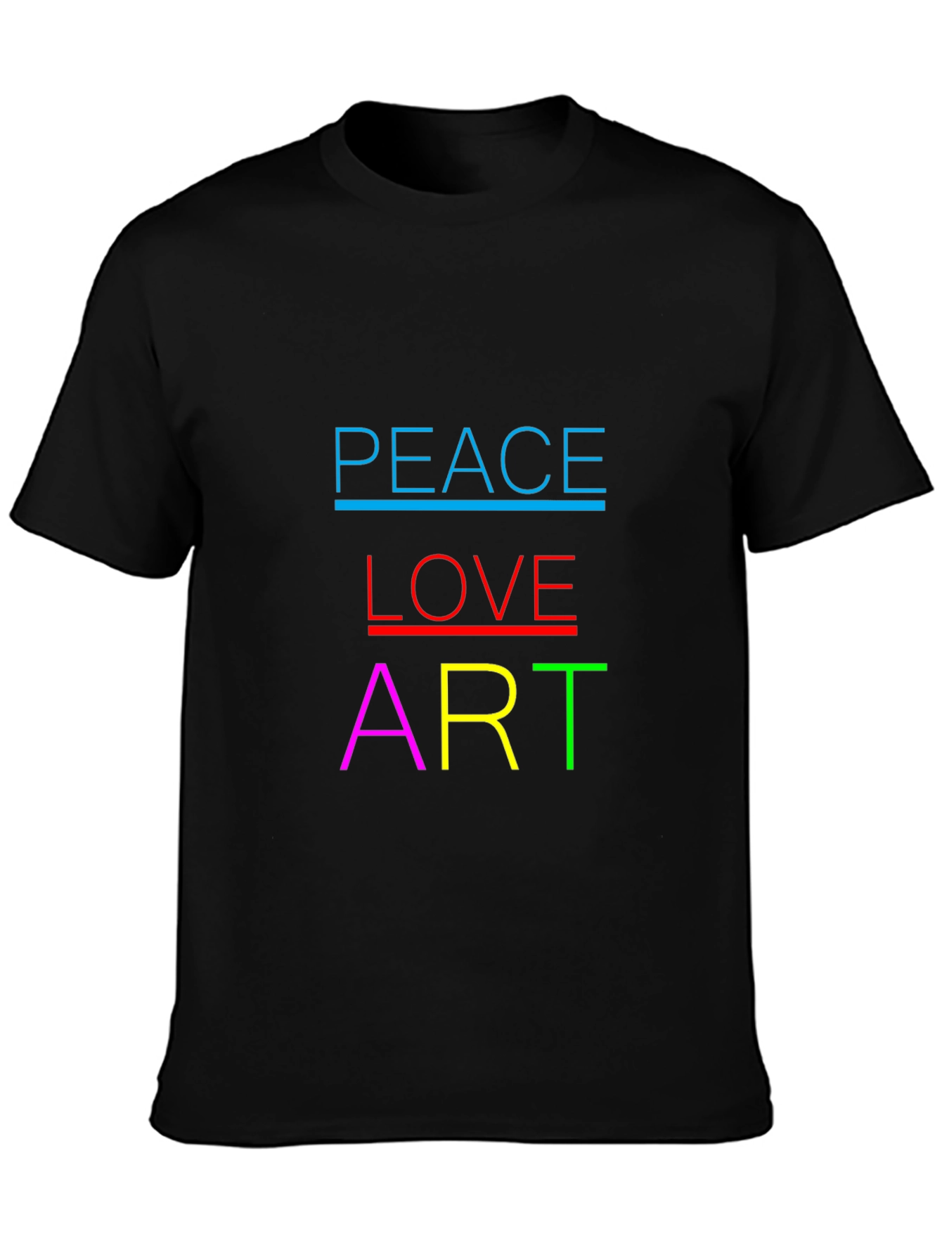 Peace Love Art T-Shirt - Colorful Design
