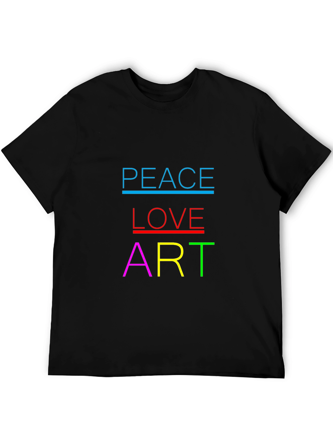Peace Love Art T-Shirt - Colorful Design