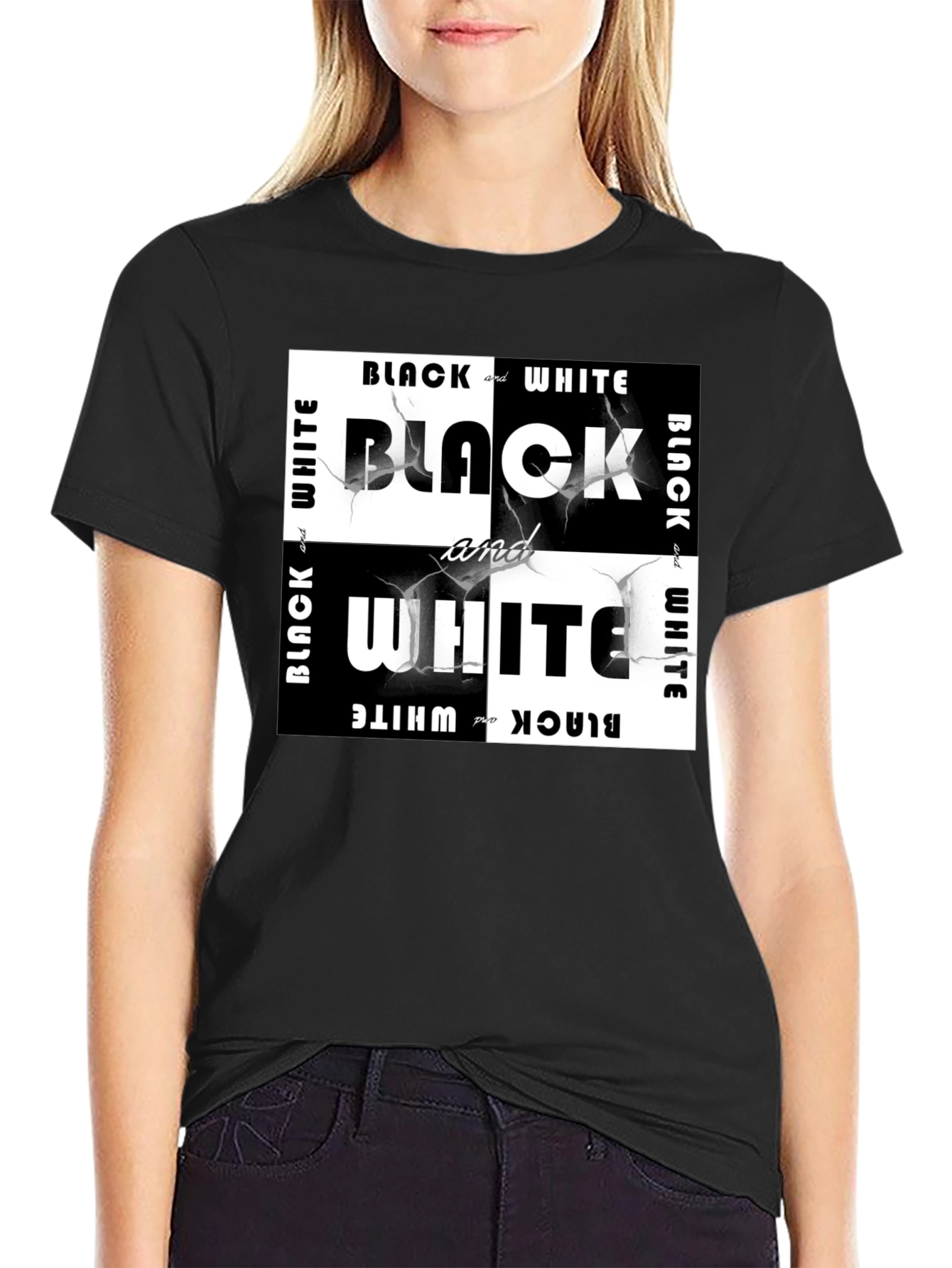 Black & White Graphic Tee - Modern Style