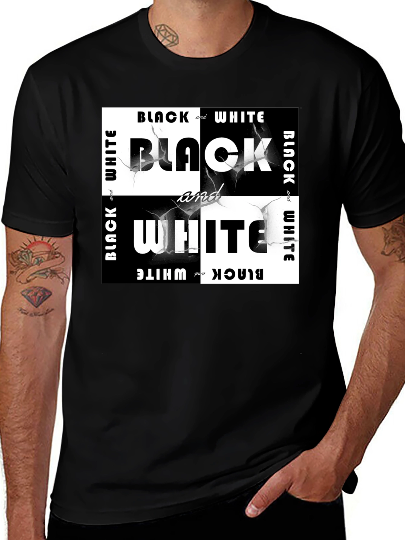 Black & White Graphic Tee - Modern Style