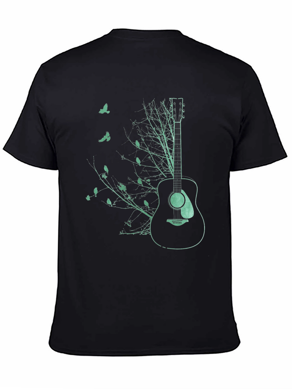 Guitar & Nature Graphic Tee - Black