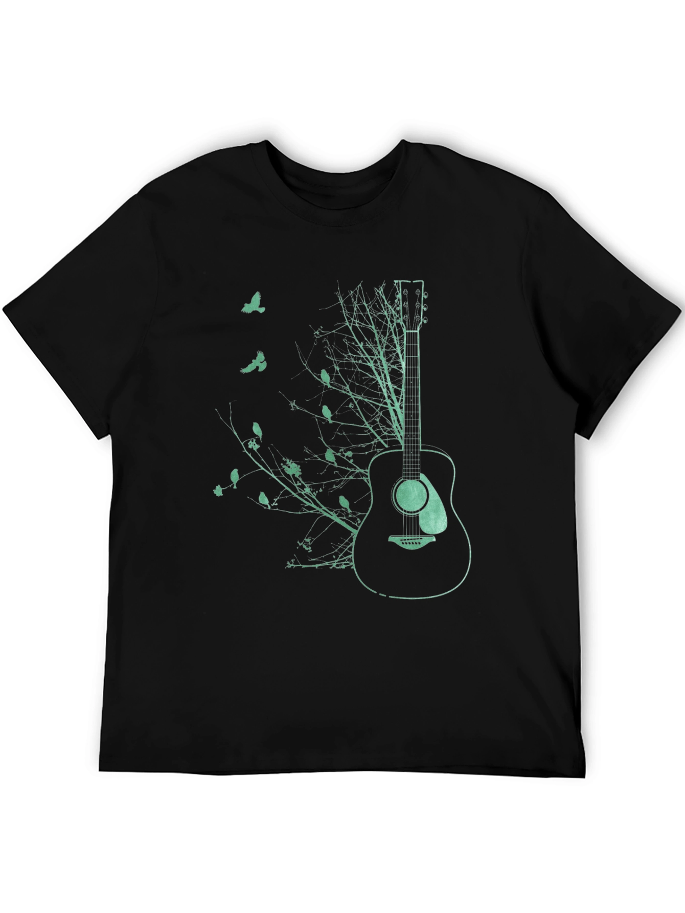 Guitar & Nature Graphic Tee - Black