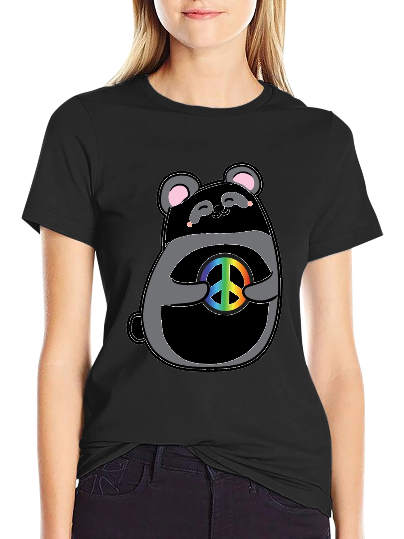 Peace Panda Graphic T-Shirt