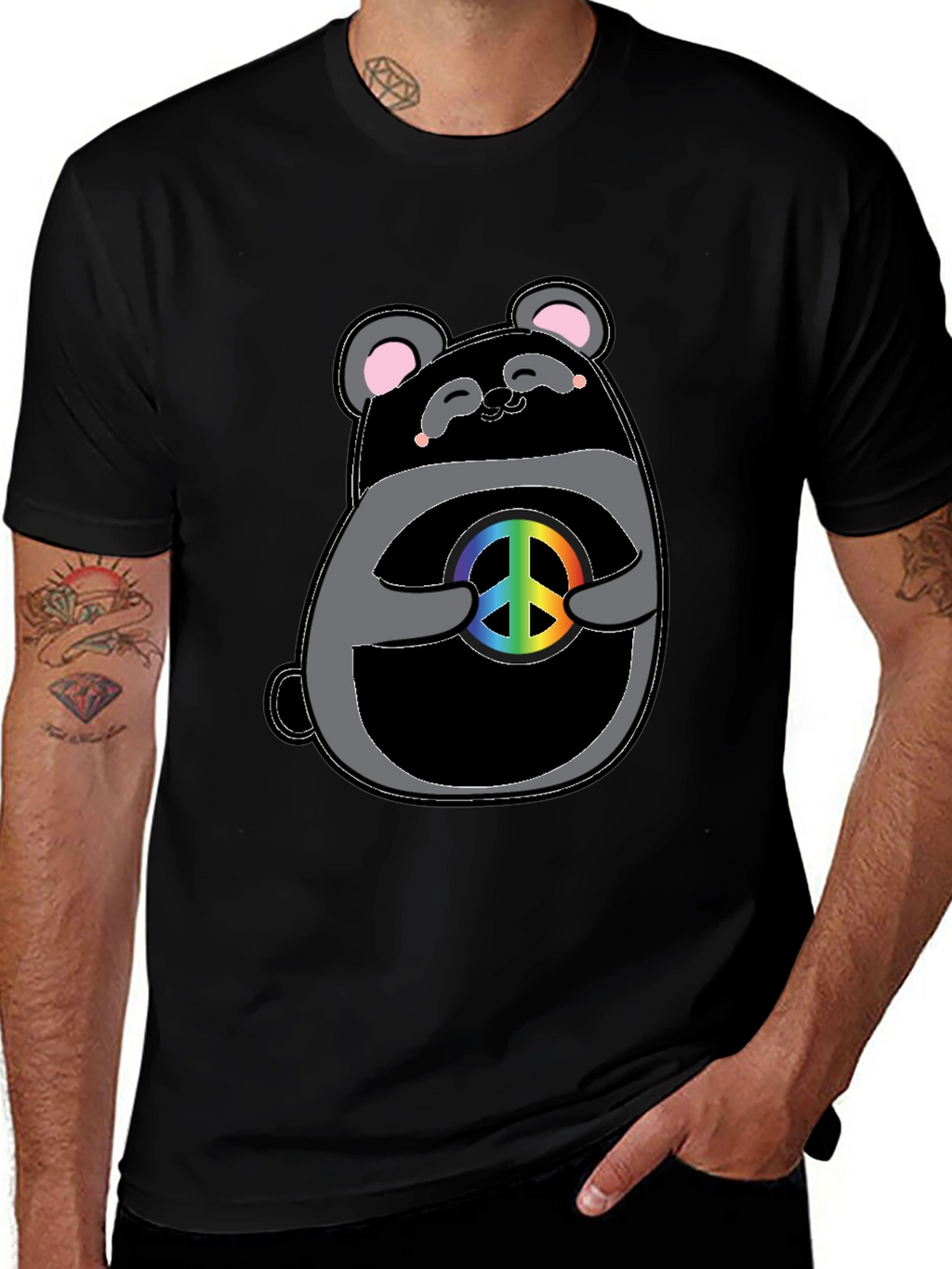 Peace Panda Graphic T-Shirt