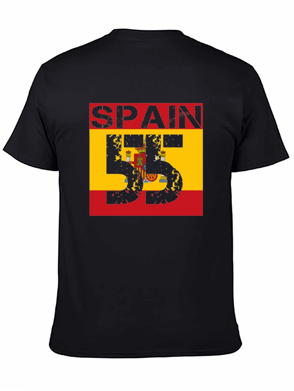 Spain Flag Number T-Shirt - Black