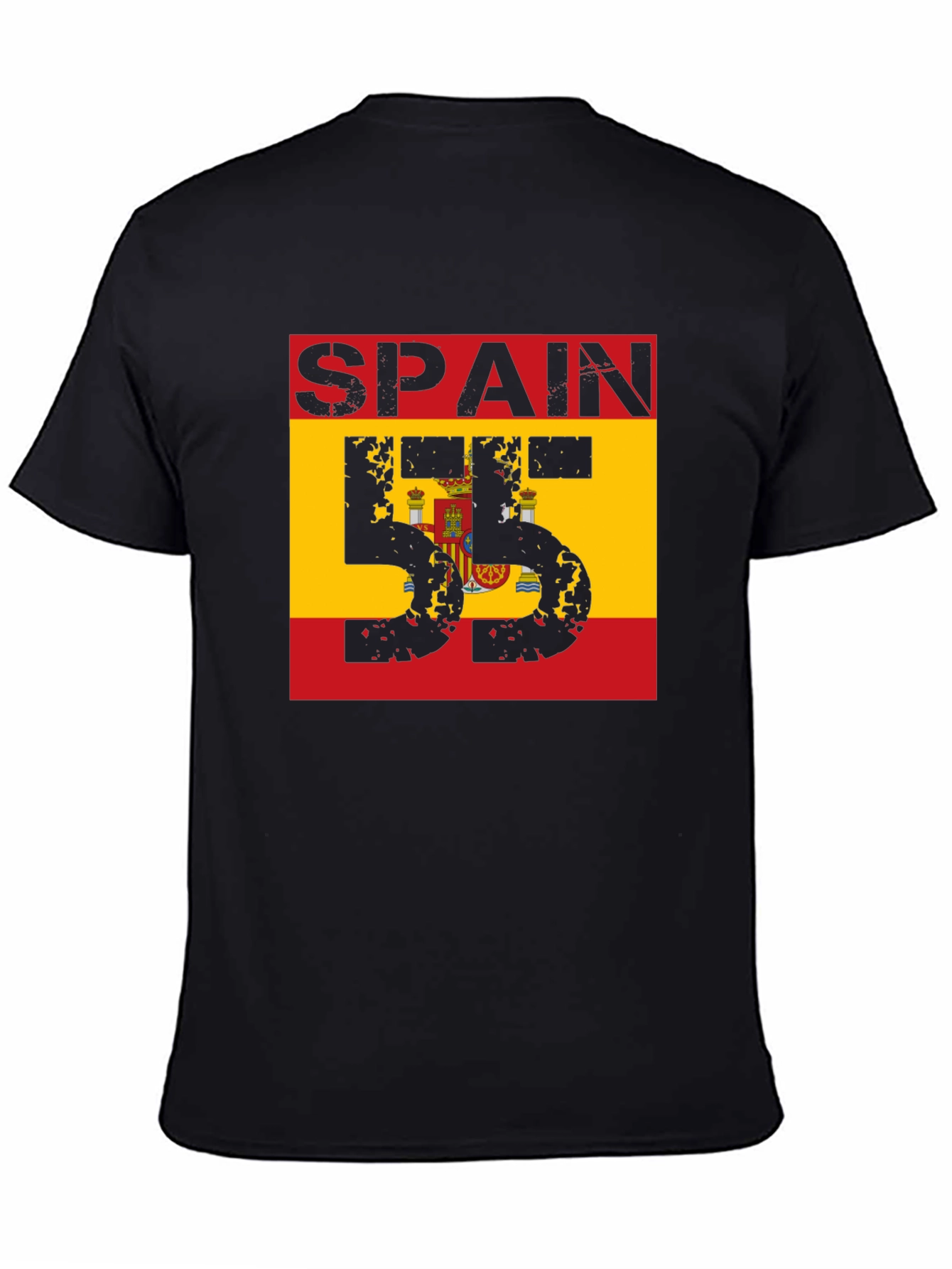 Spain Flag Number T-Shirt - Black