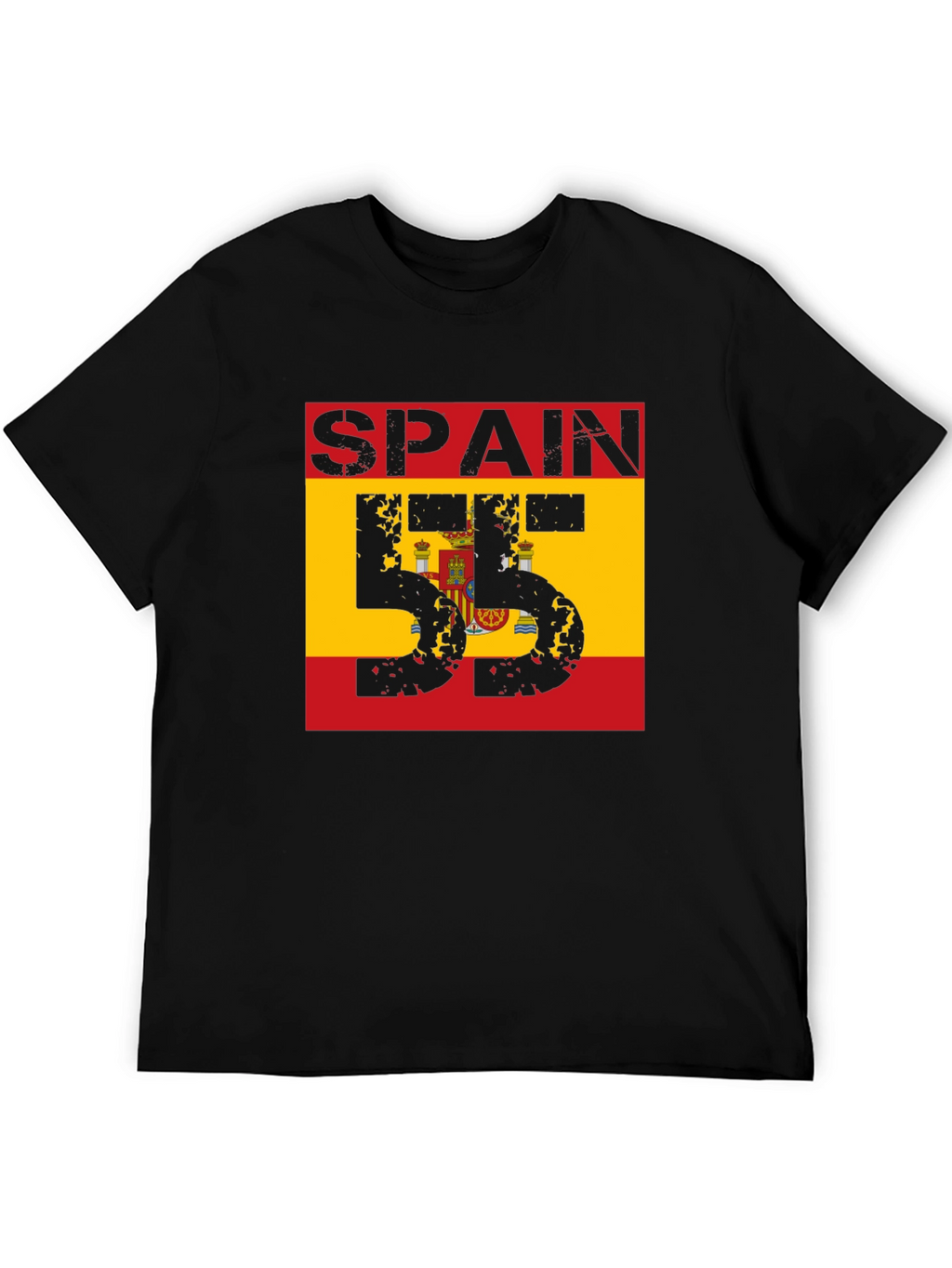 Spain Flag Number T-Shirt - Black