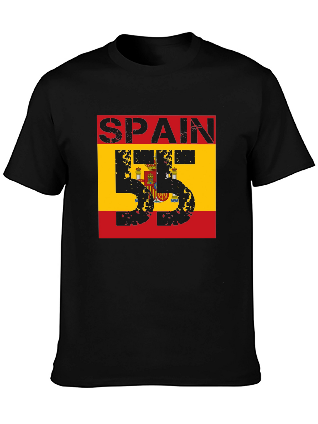 Spain Flag Number T-Shirt - Black
