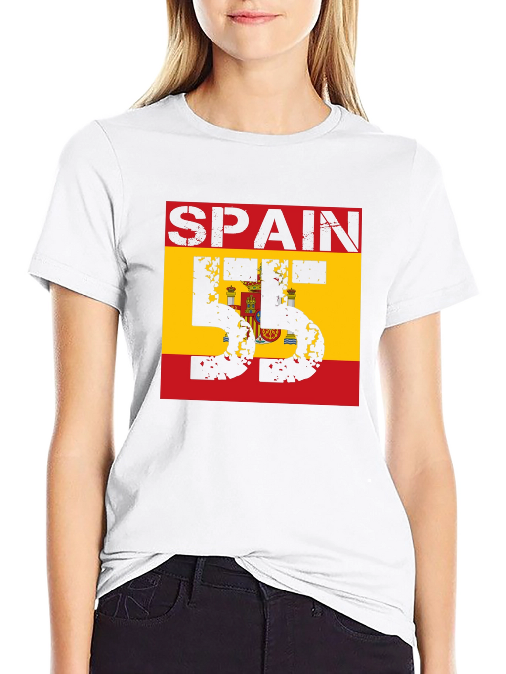 Spain Flag Number T-Shirt - Black