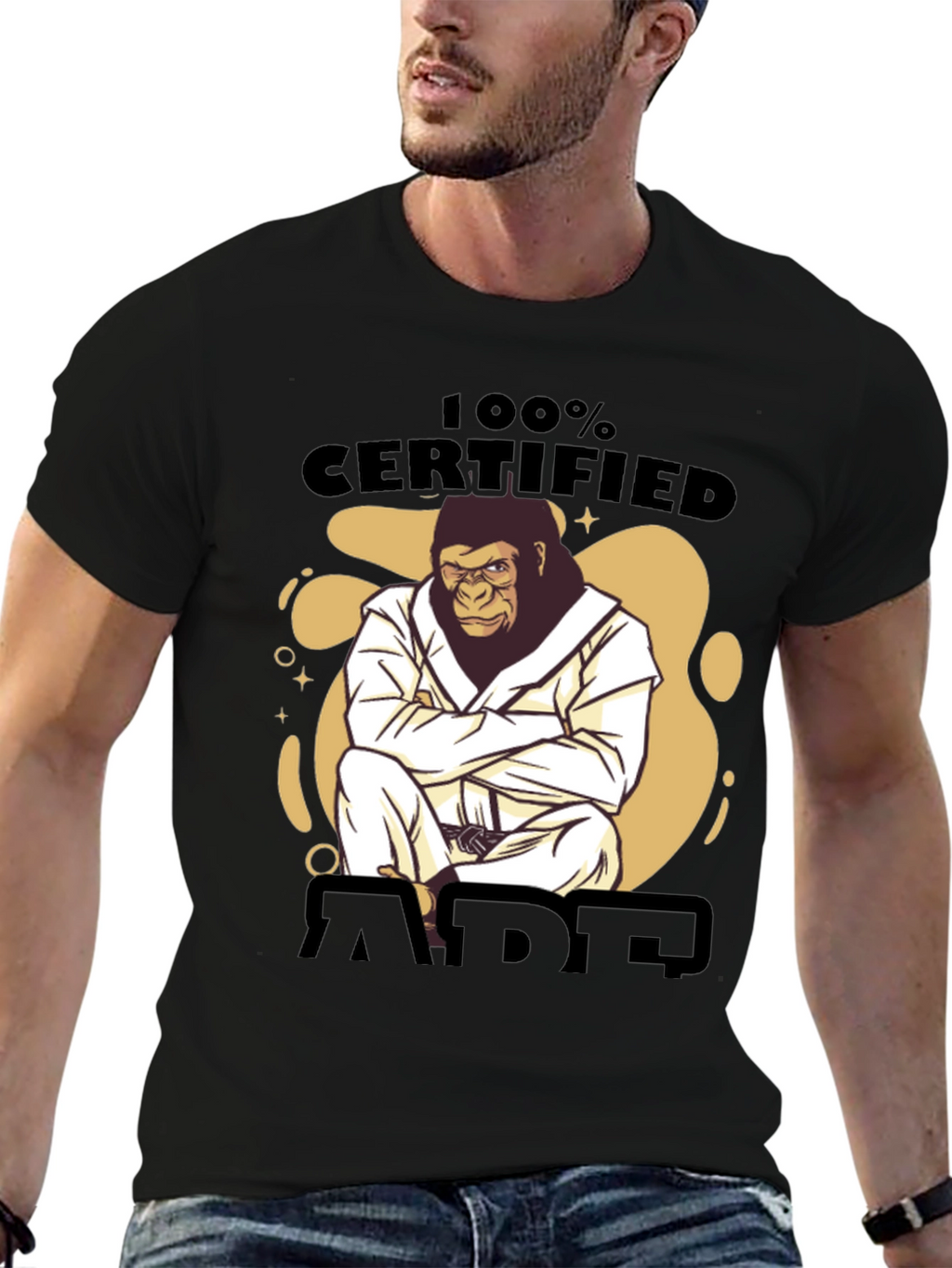 Certified Ape Jiu Jitsu Black T-Shirt