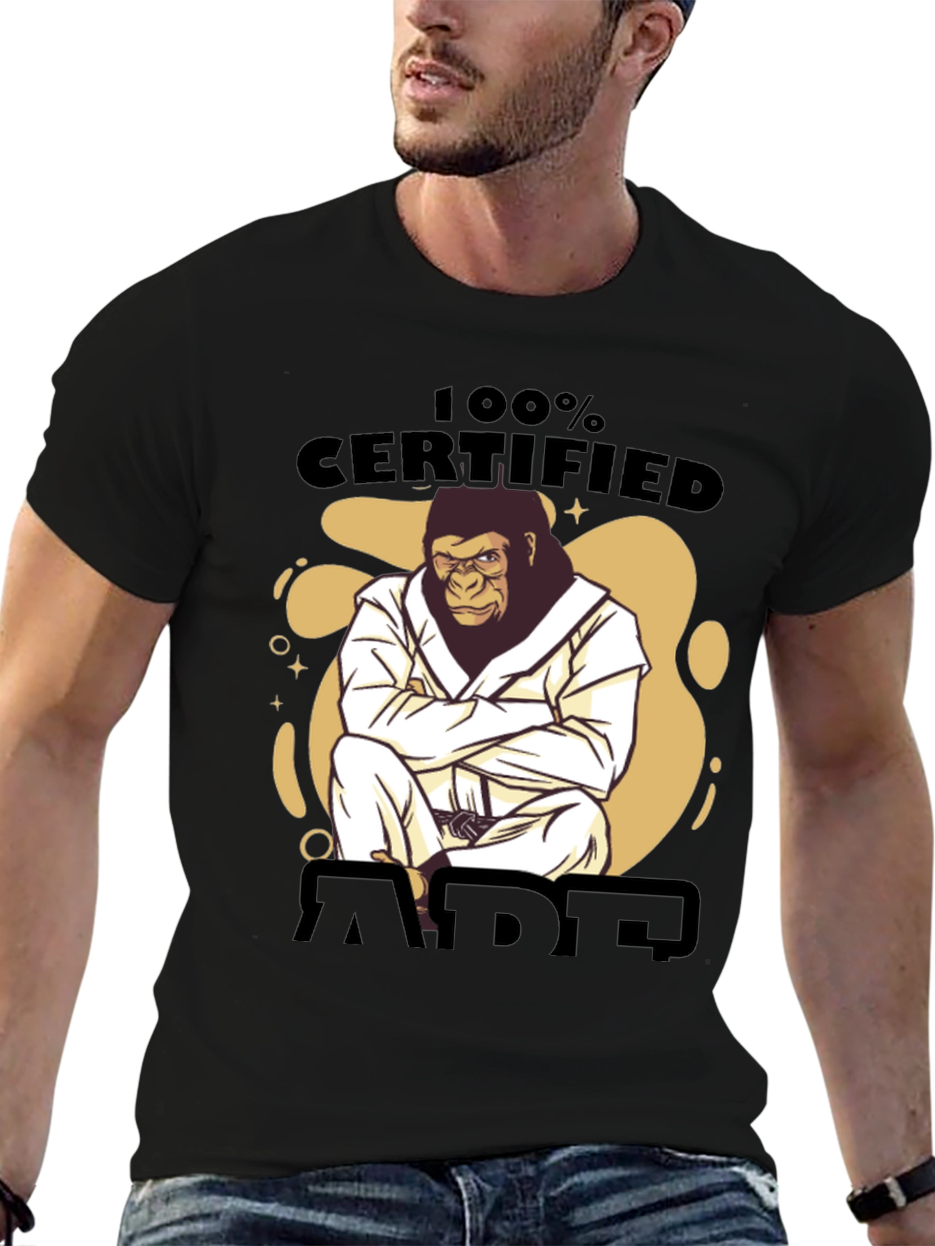 Certified Ape Jiu Jitsu Black T-Shirt