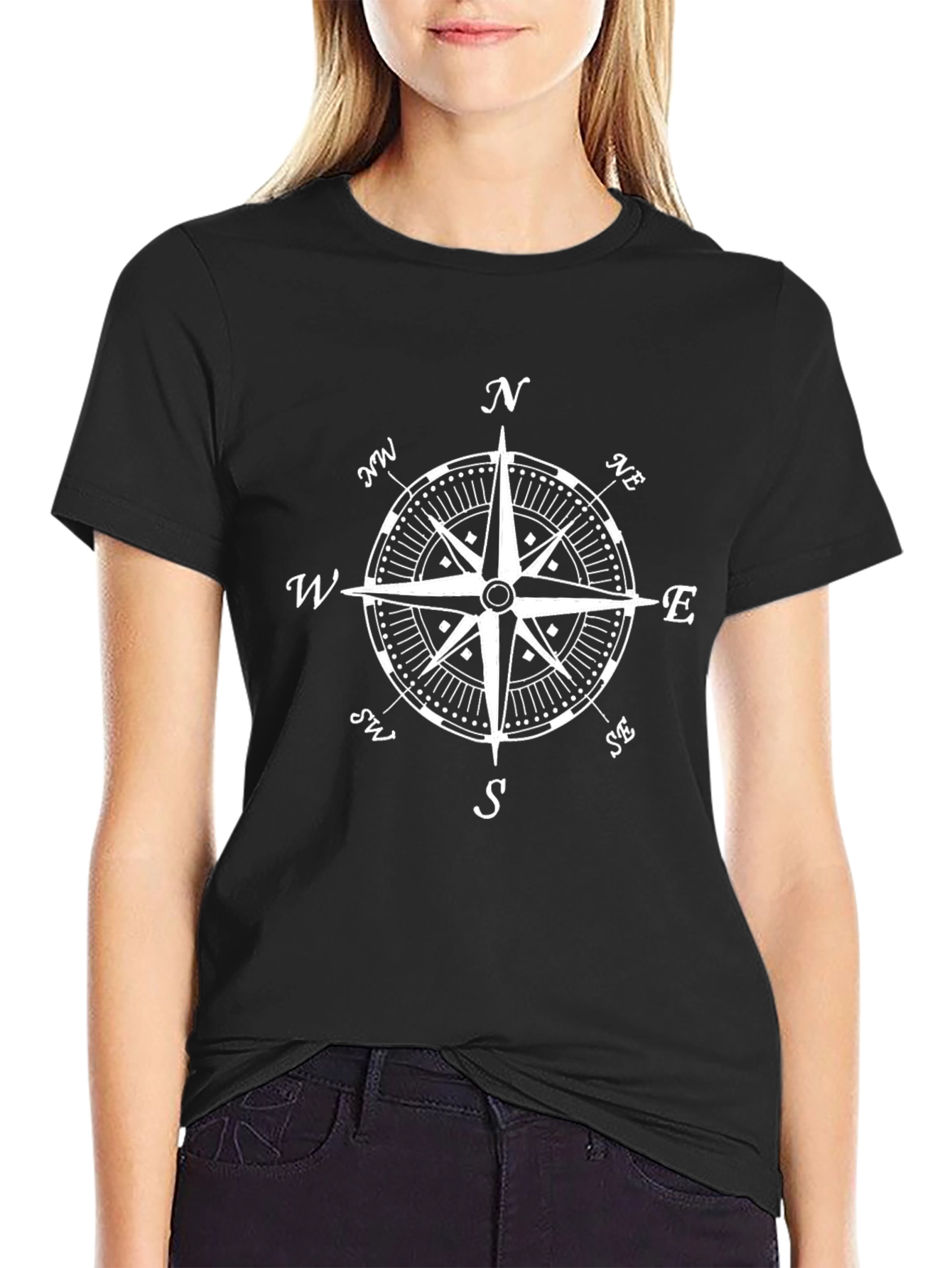 Compass Rose Graphic Tee - Classic Black T-Shirt