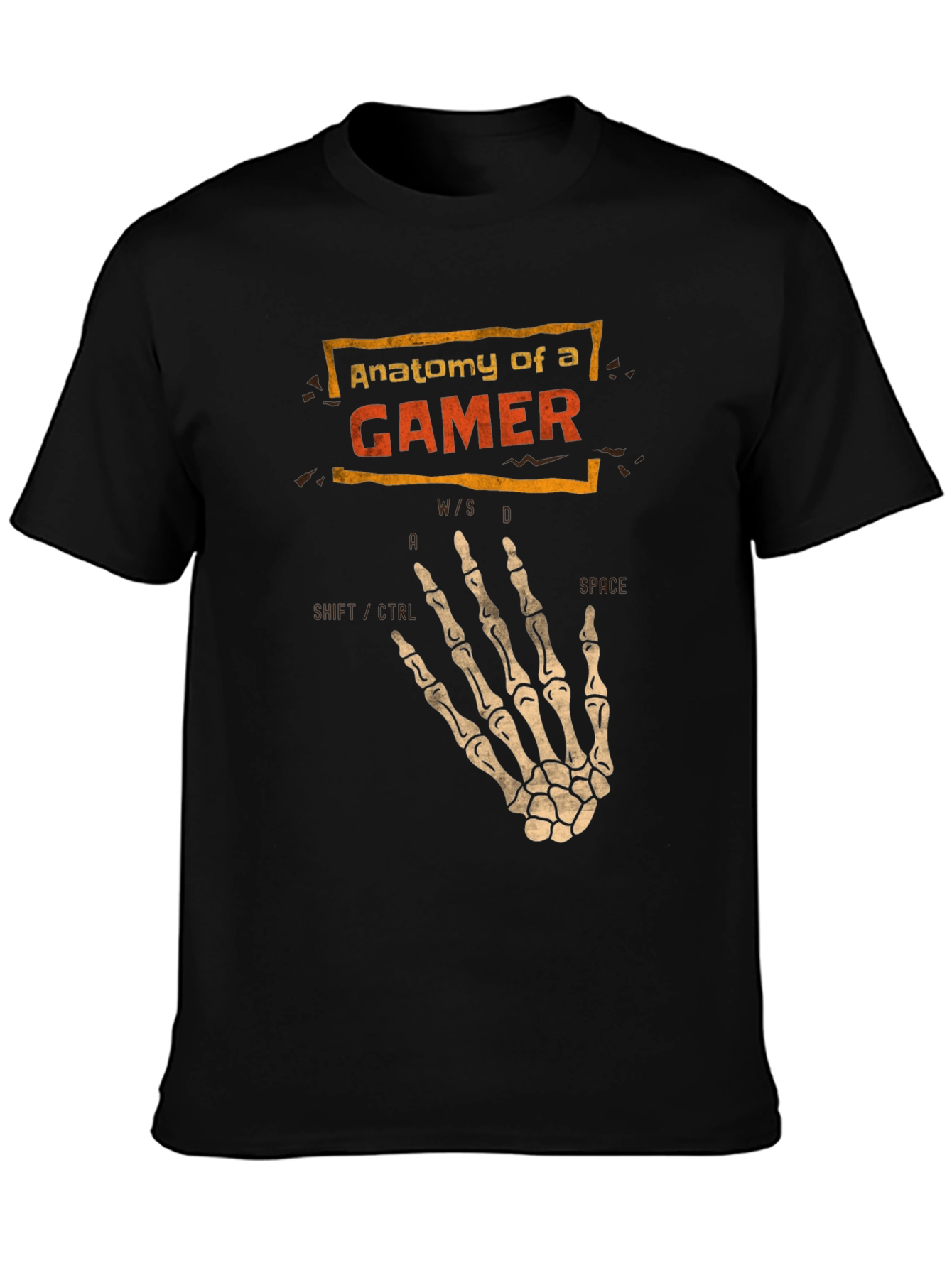Anatomy of a Gamer T-Shirt - Skeleton Hand