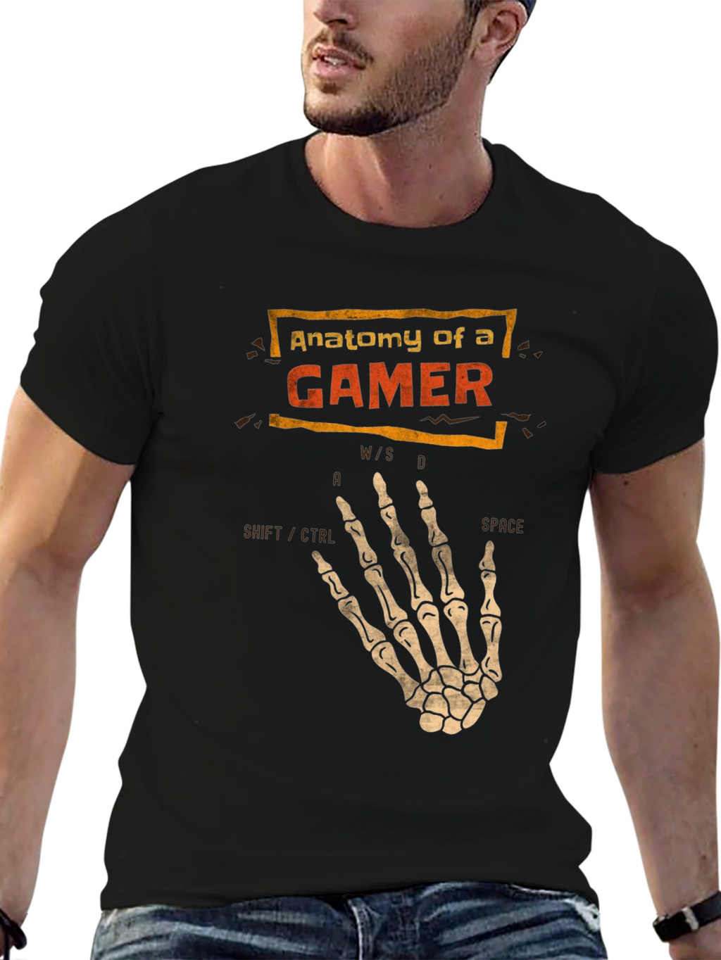 Anatomy of a Gamer T-Shirt - Skeleton Hand