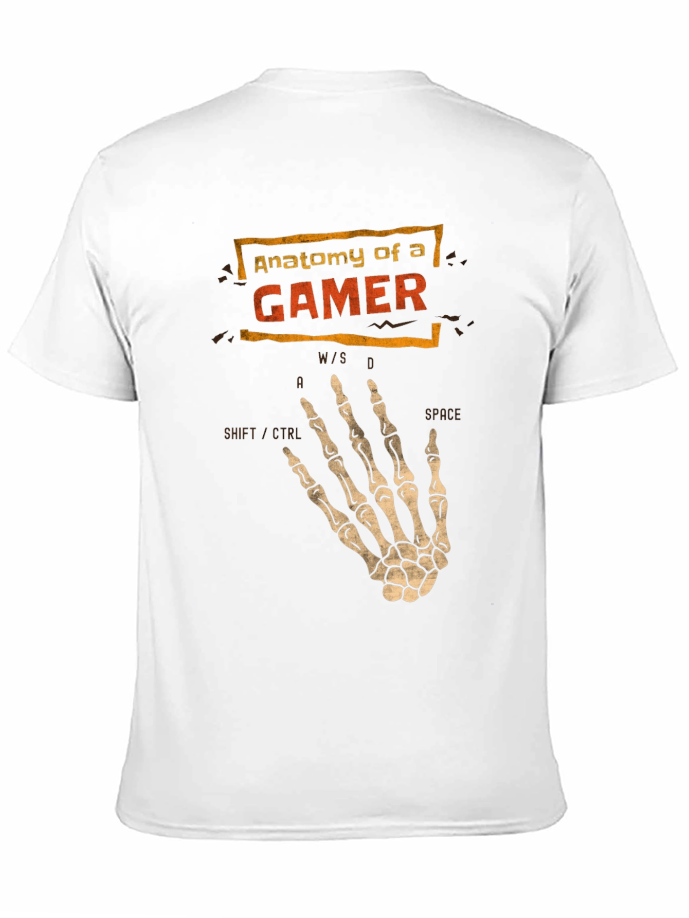 Anatomy of a Gamer T-Shirt - Skeleton Hand