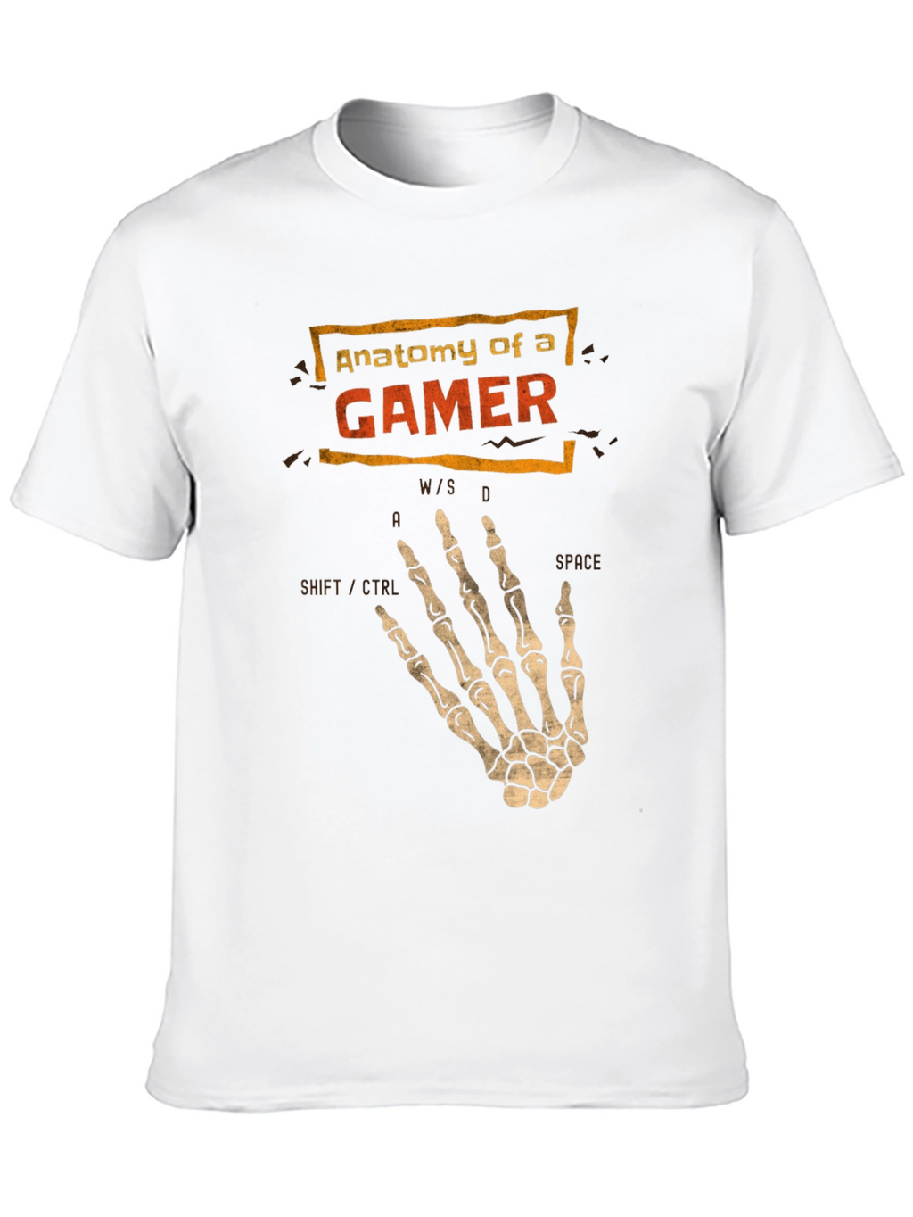 Anatomy of a Gamer T-Shirt - Skeleton Hand