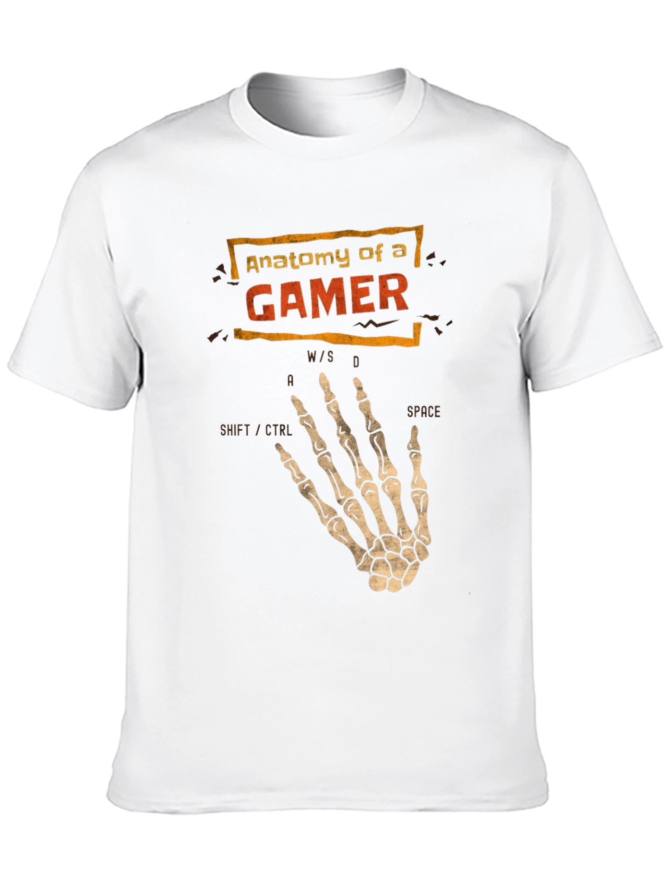 Anatomy of a Gamer T-Shirt - Skeleton Hand