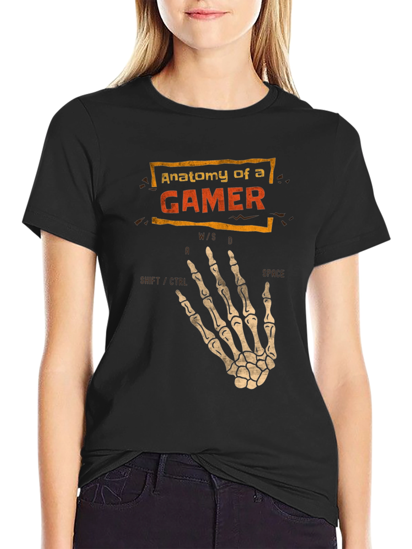 Anatomy of a Gamer T-Shirt - Skeleton Hand