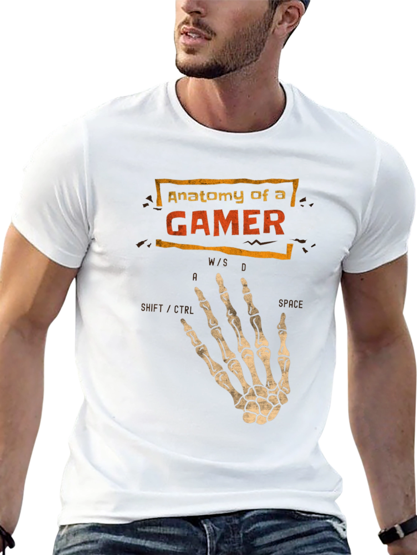 Anatomy of a Gamer T-Shirt - Skeleton Hand