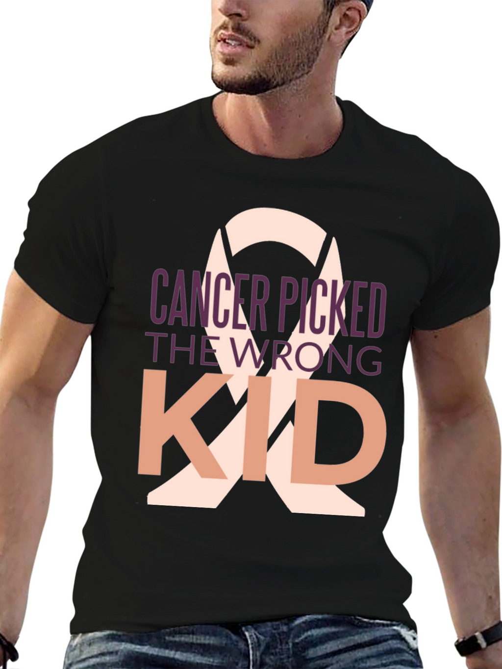 Cancer Picked the Wrong Kid Black T-Shirt
