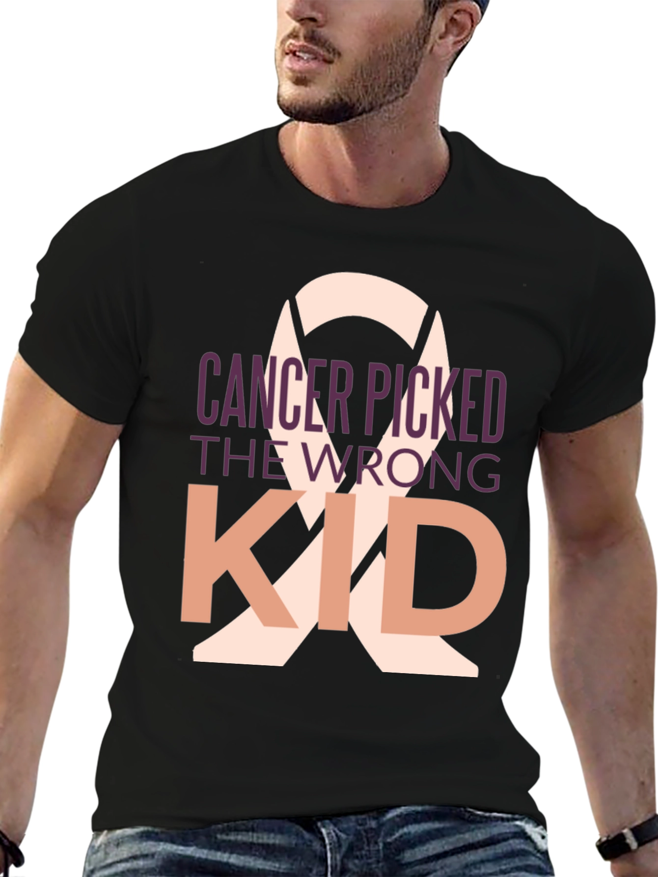 Cancer Picked the Wrong Kid Black T-Shirt