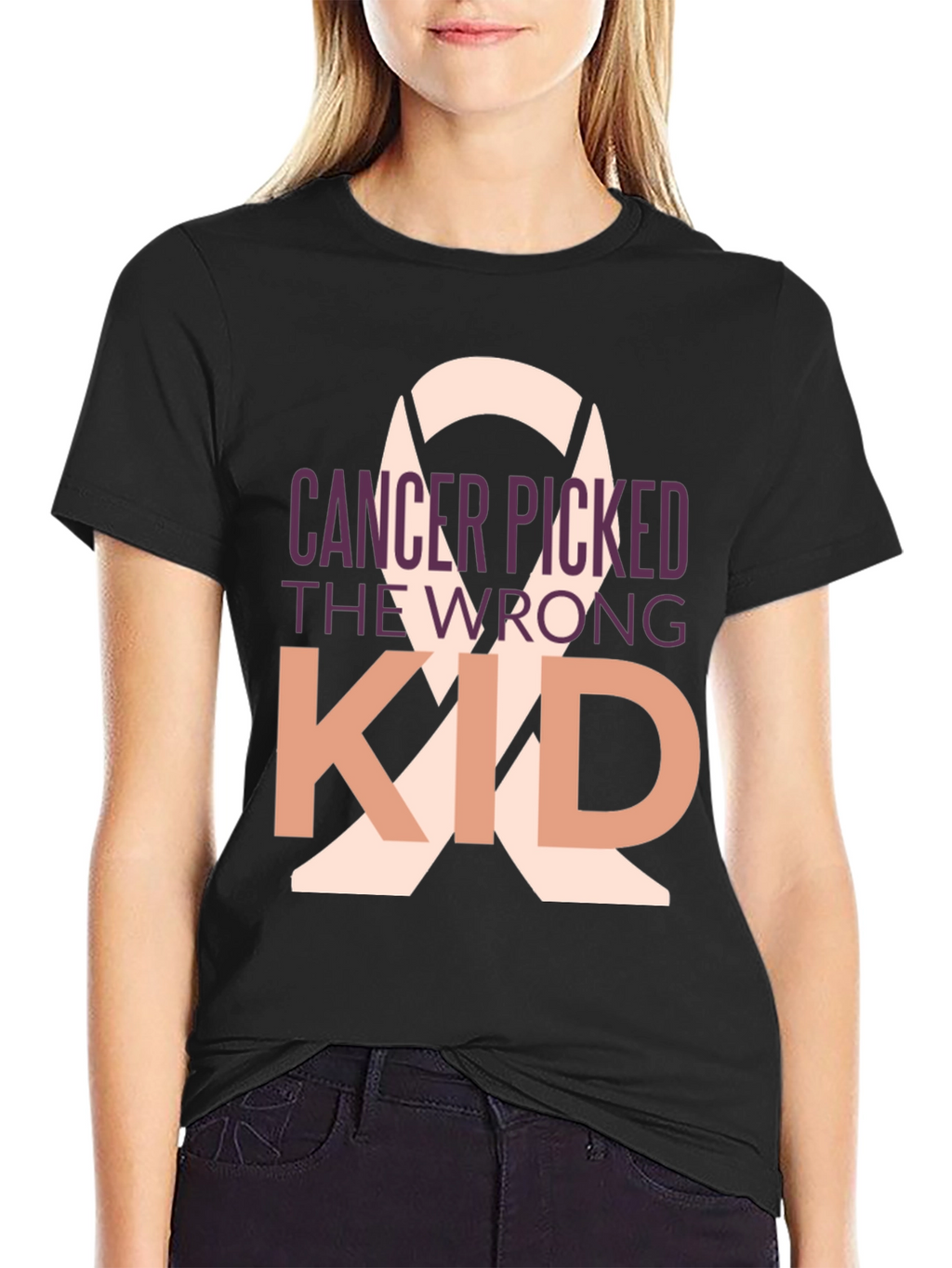 Cancer Picked the Wrong Kid Black T-Shirt